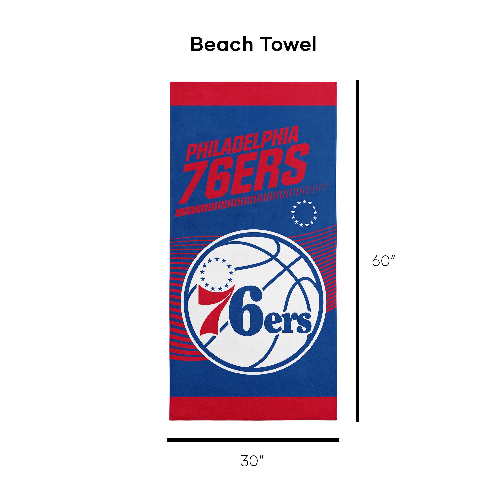 NBA Officially Licensed Philadelphia 76ers 30" x 60" Beach Towel