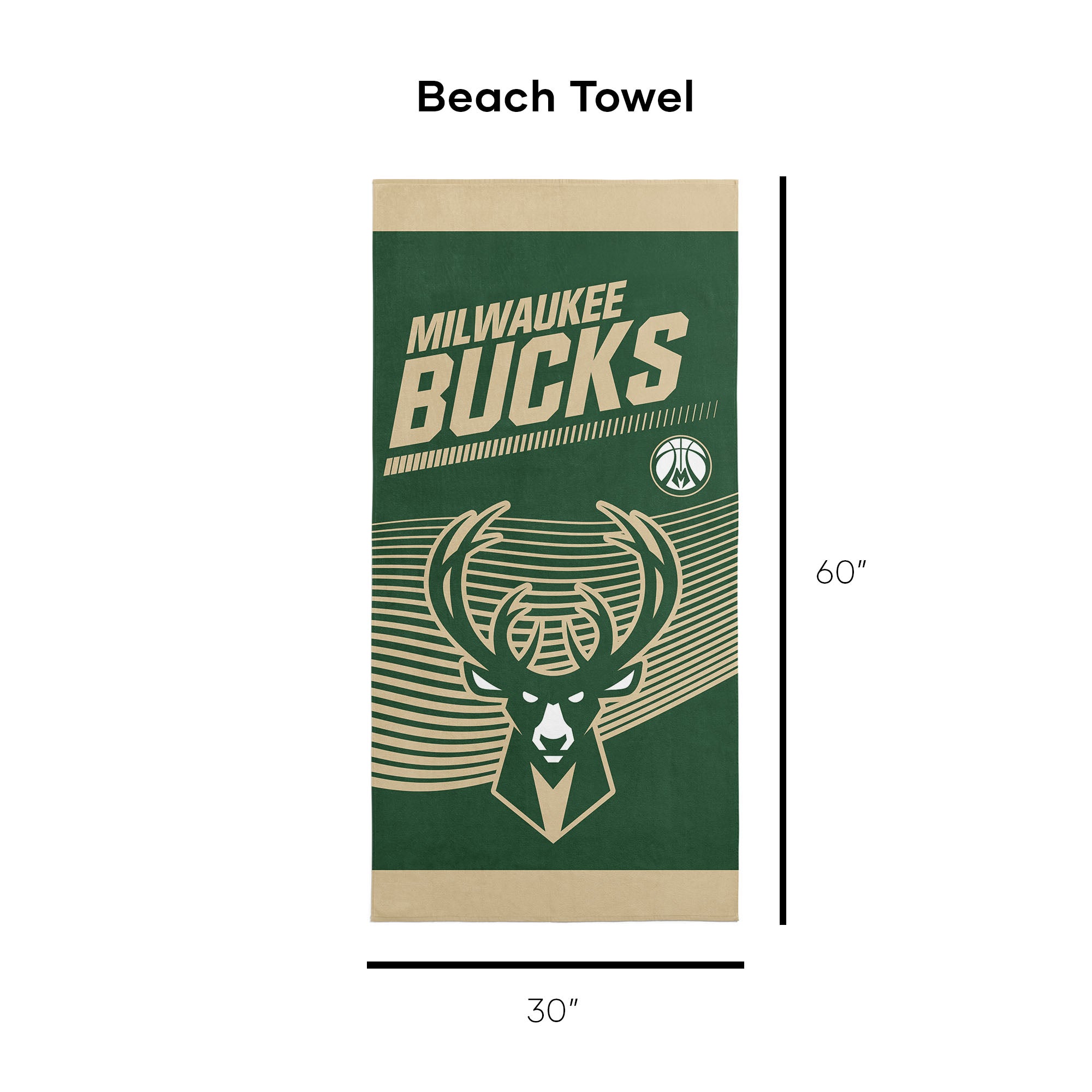 NBA Officially Licensed Milwaukee Bucks 30" x 60" Beach Towel