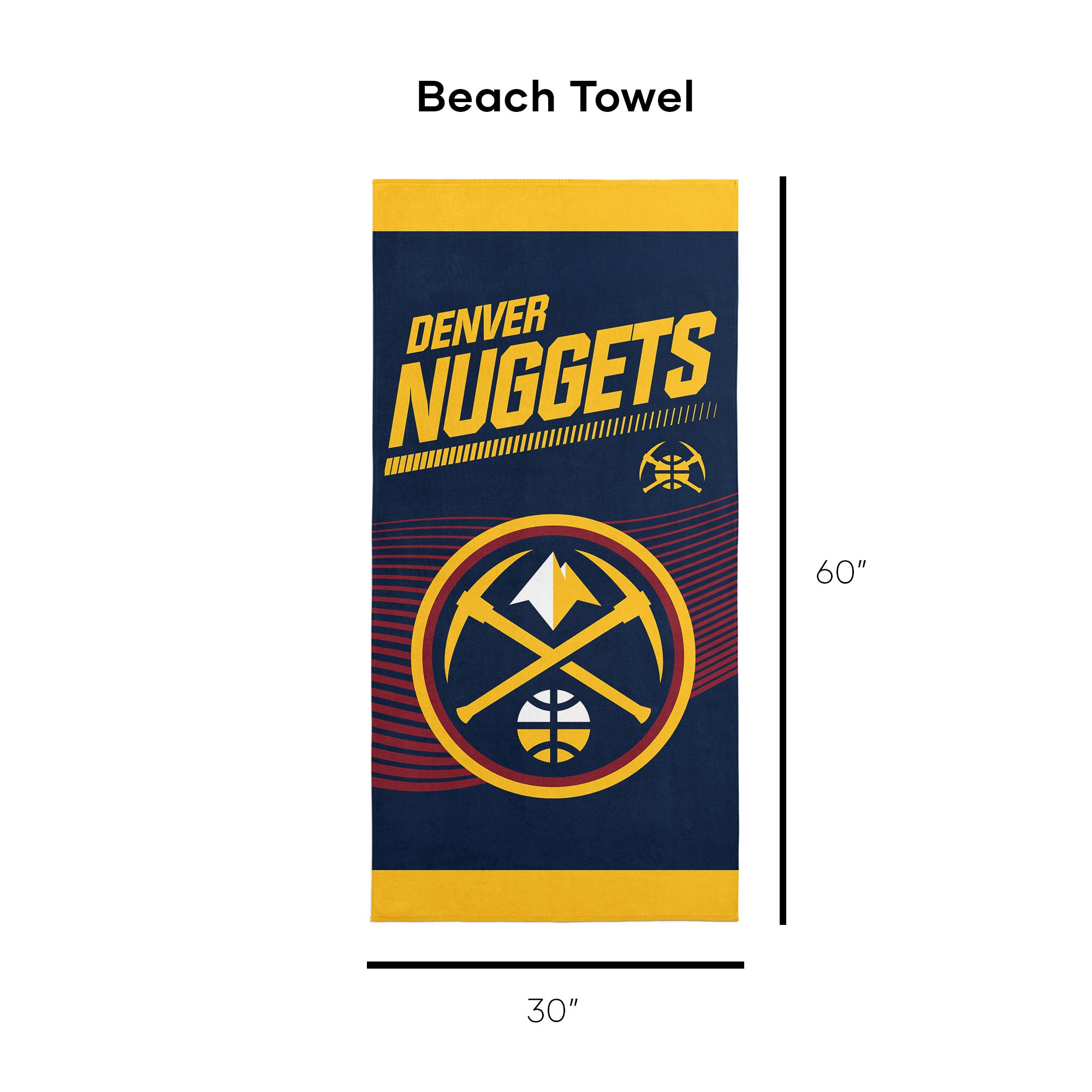 NBA Officially Licensed Denver Nuggets 30" x 60" Beach Towel