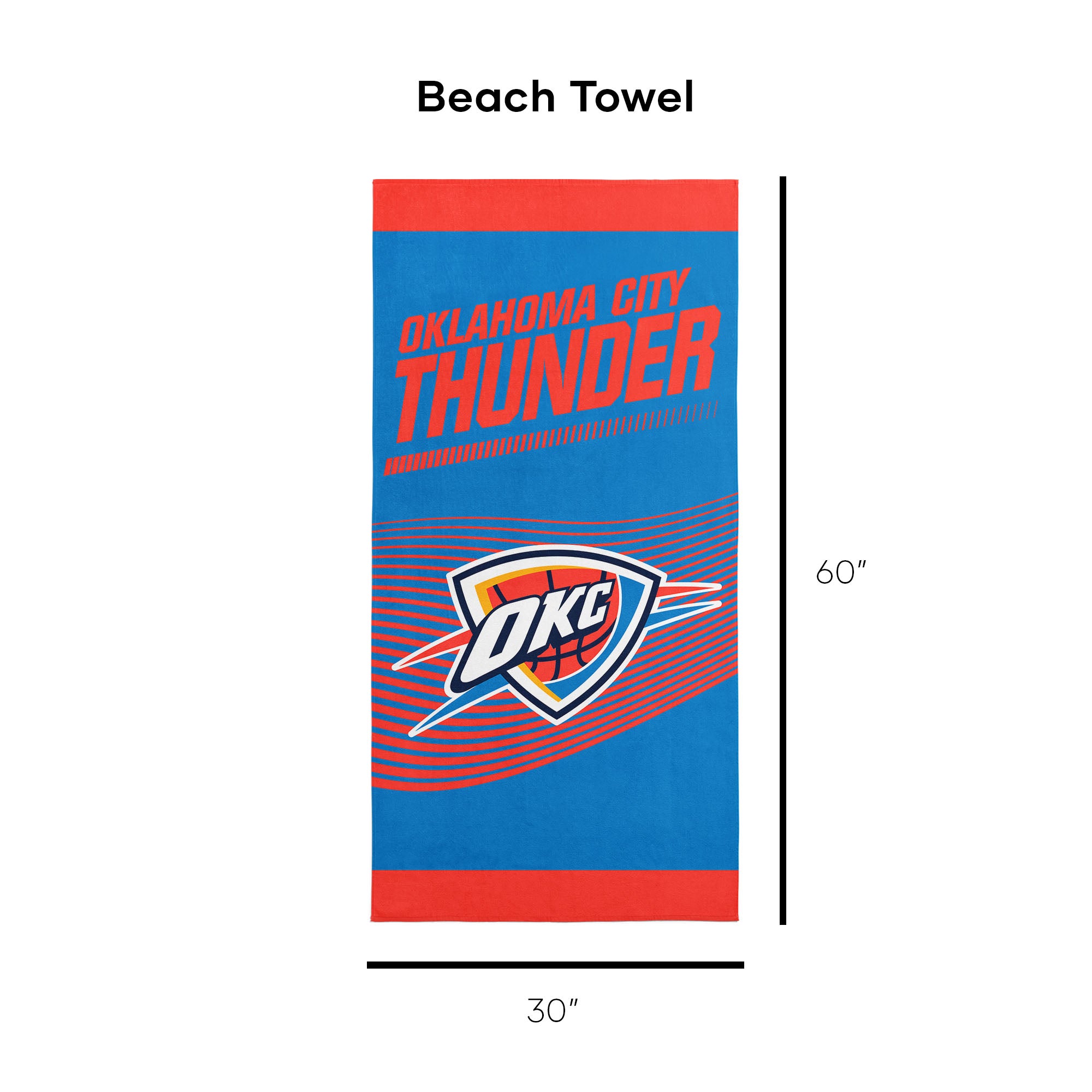 NBA Officially Licensed Oklahoma City Thunder 30" x 60" Beach Towel