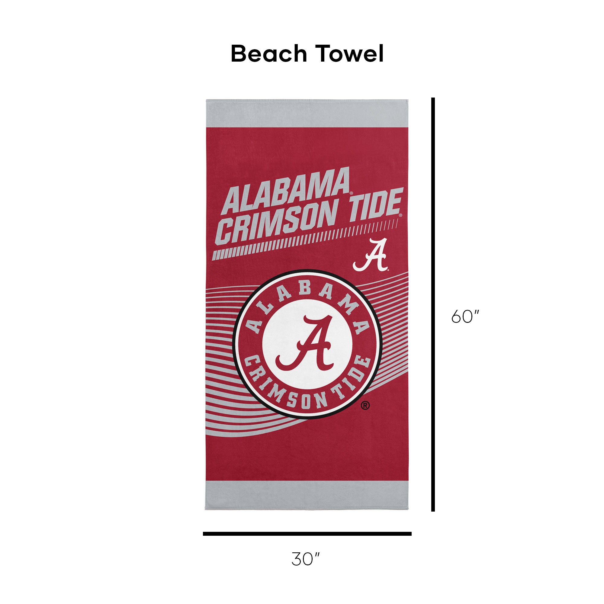 NCAA Officially Licensed Alabama Crimson Tide 30" x 60" Beach Towel