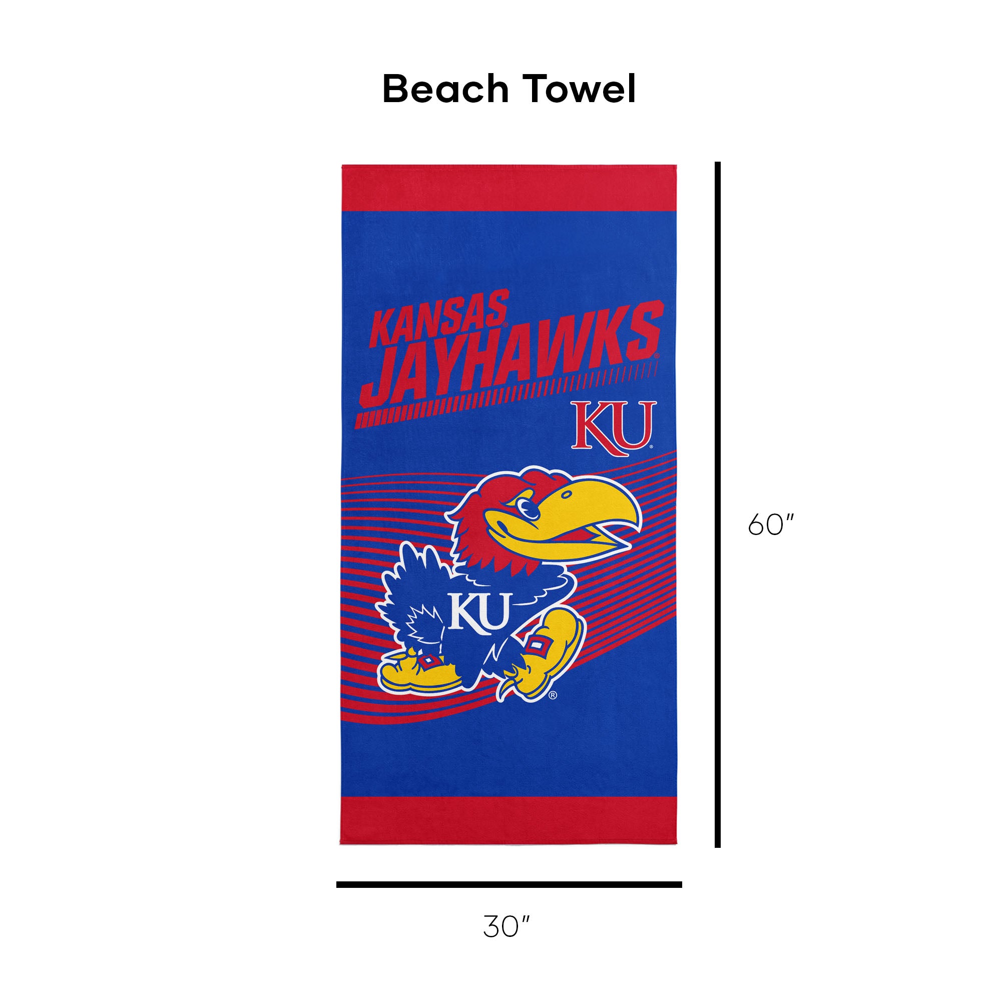NCAA Officially Licensed Kansas Jayhawks 30" x 60" Beach Towel