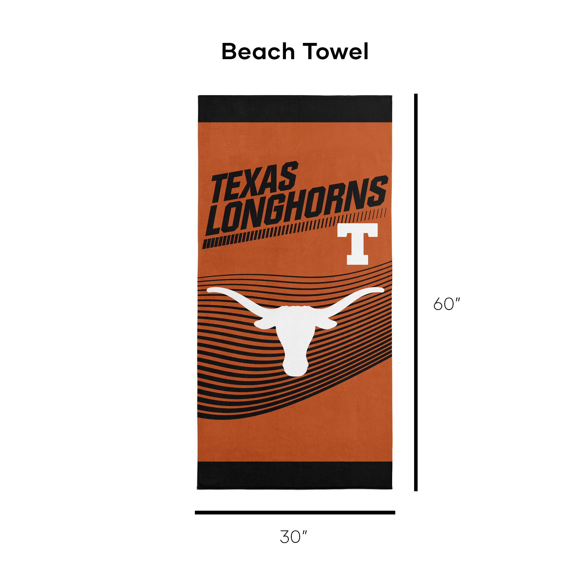NCAA Officially Licensed Texas Longhorns 30" x 60" Beach Towel