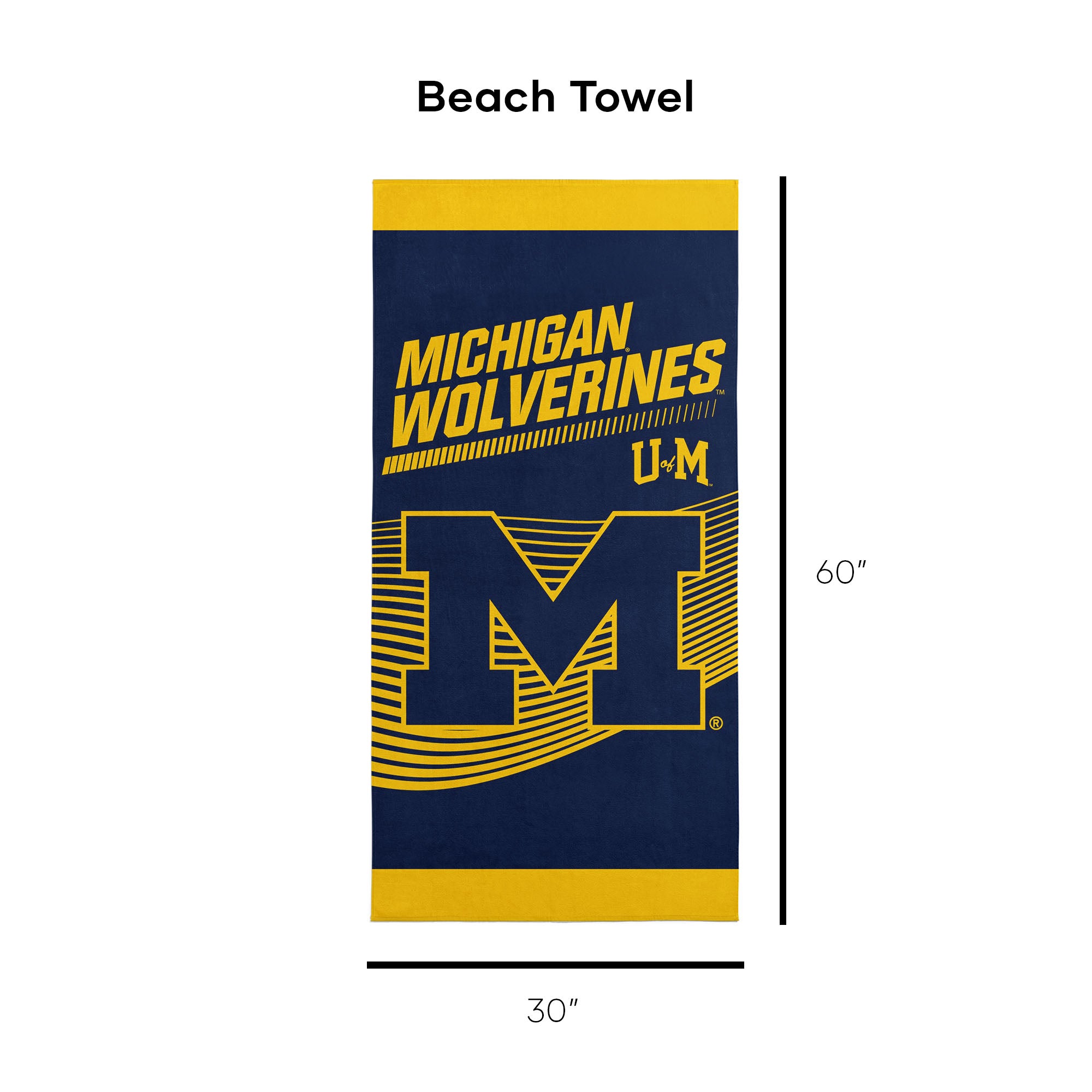 NCAA Officially Licensed Michigan Wolverines 30" x 60" Beach Towel