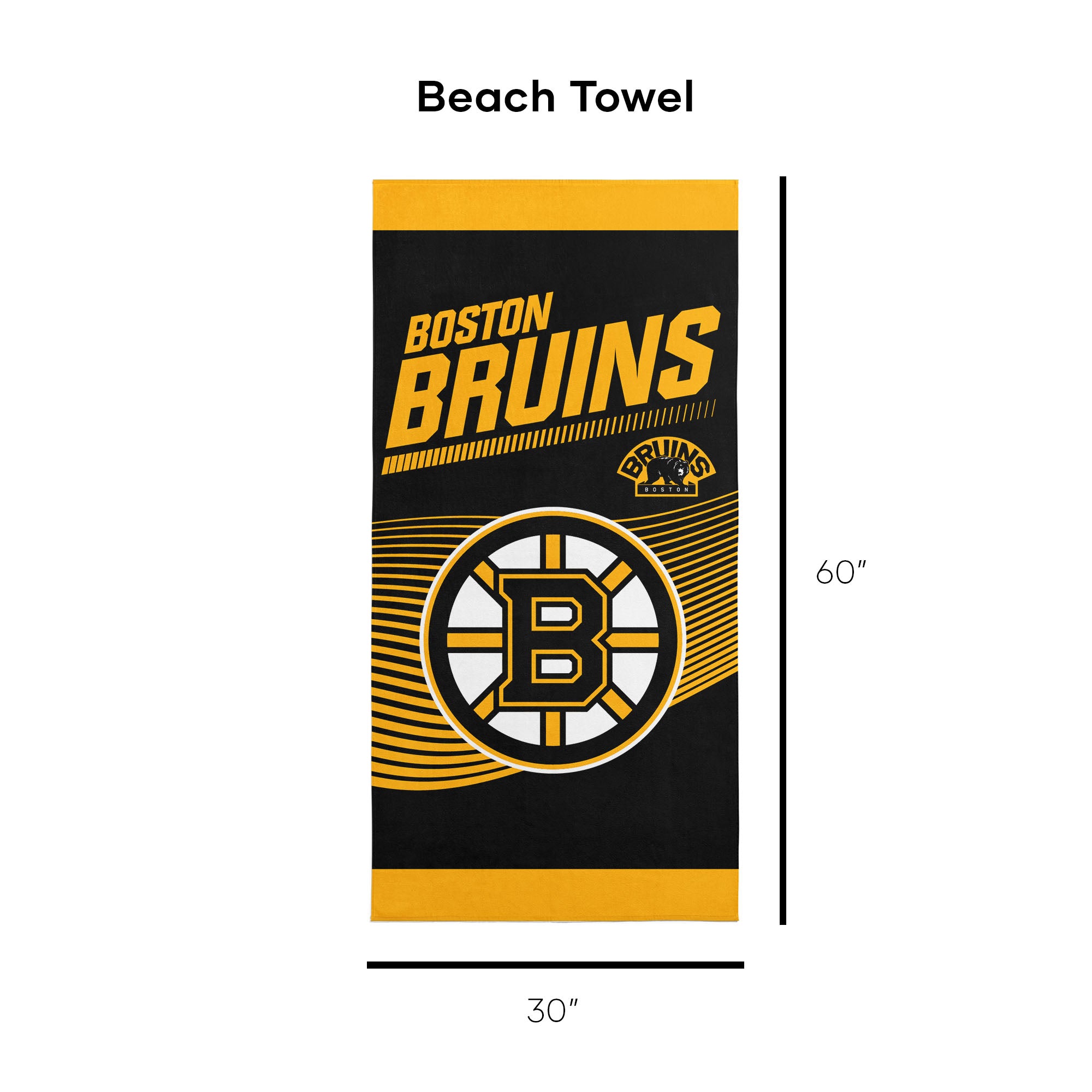 NHL Officially Licensed Boston Bruins 30" x 60" Beach Towel