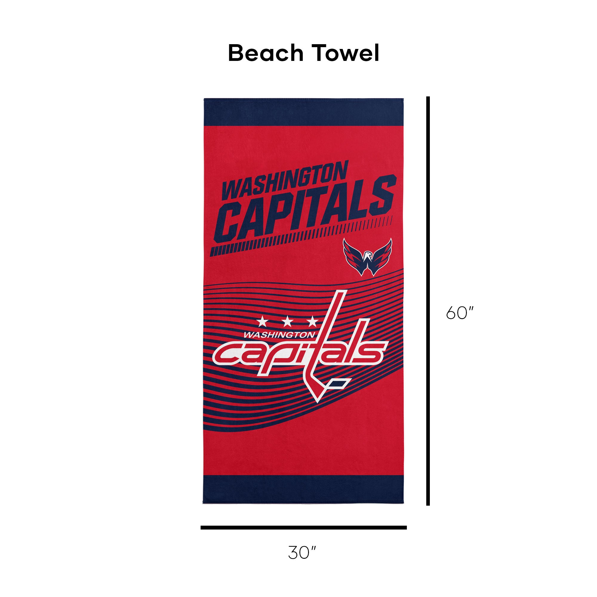 NHL Officially Licensed Washington Capitals 30" x 60" Beach Towel