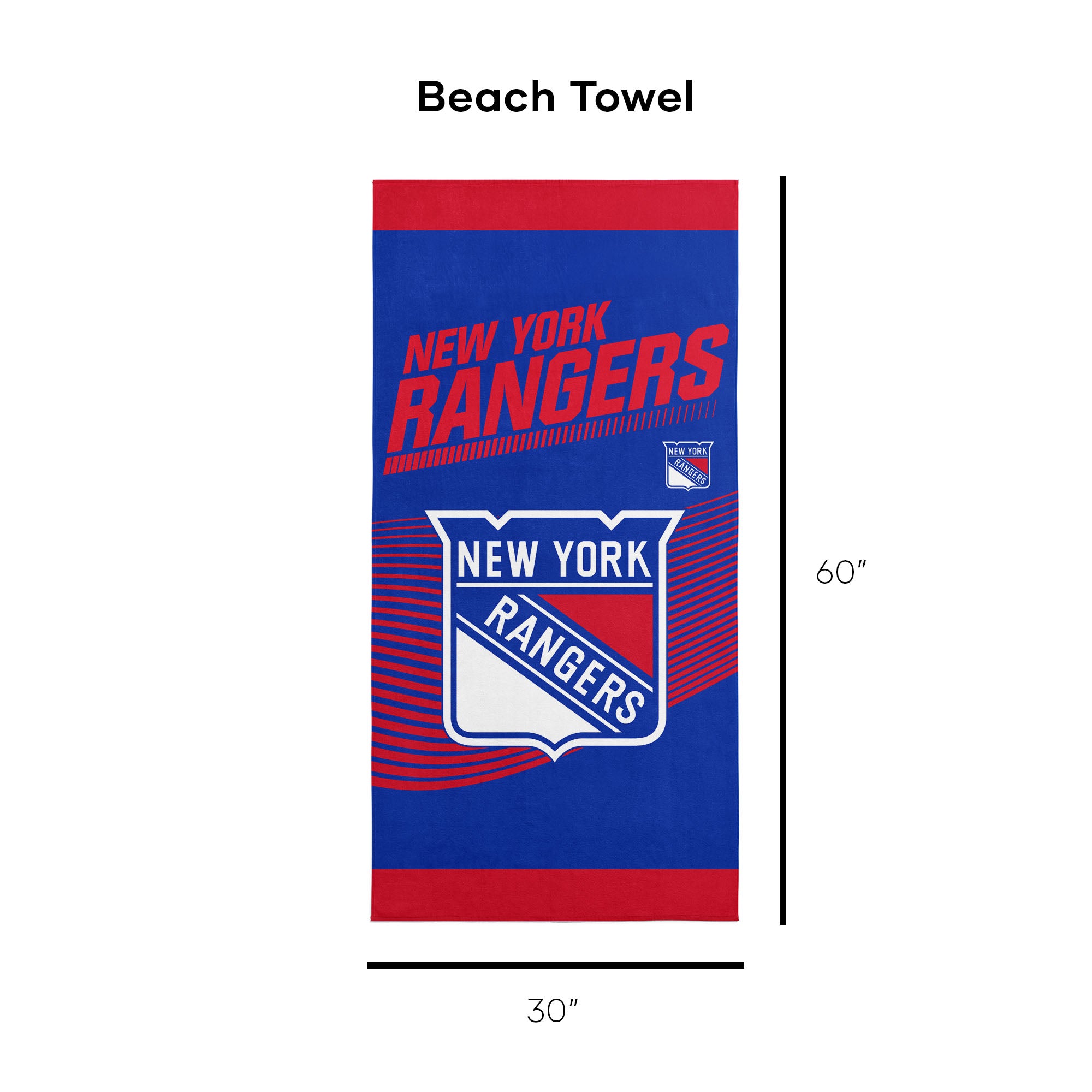 NHL Officially Licensed New York Rangers 30" x 60" Beach Towel