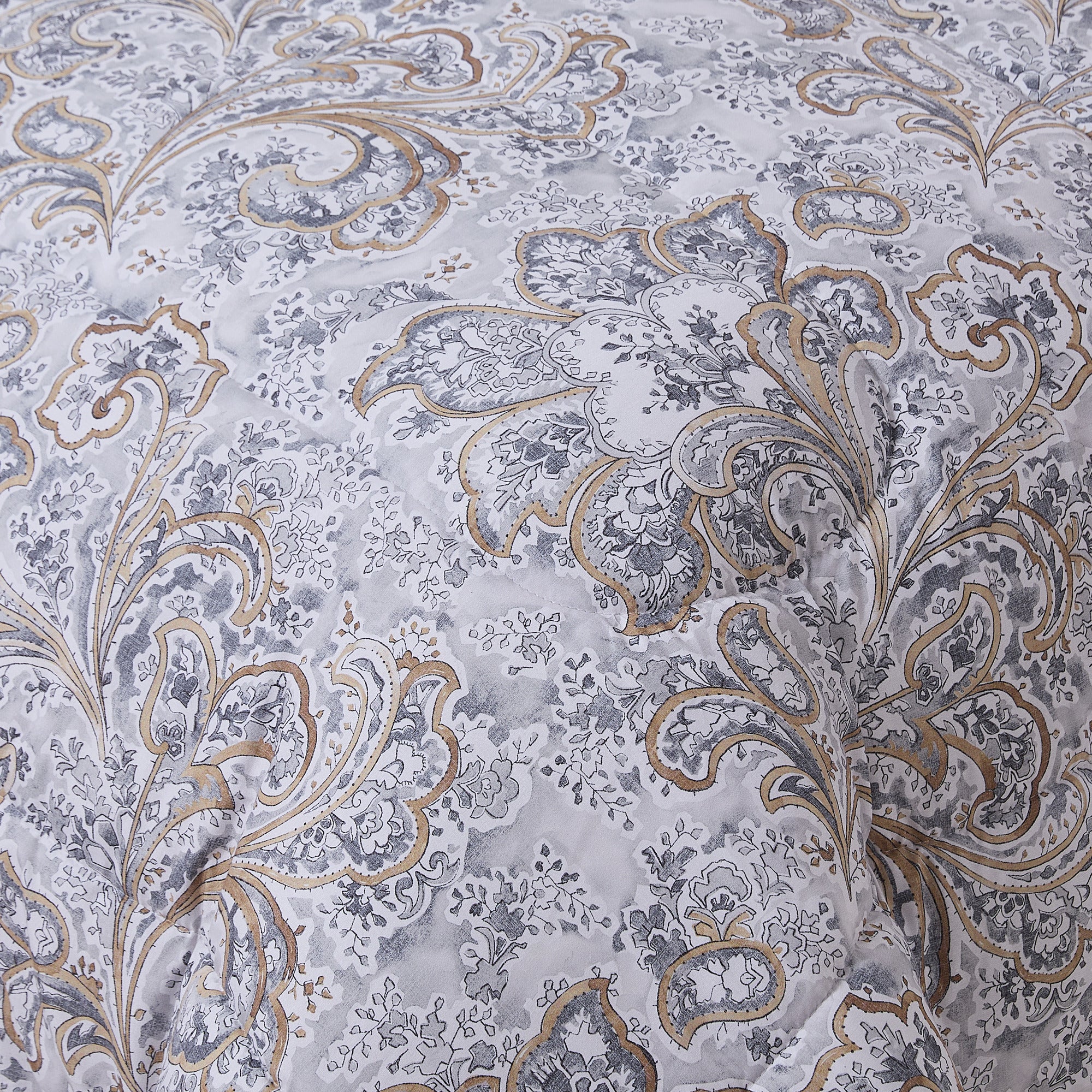 Watercolor Paisley Printed Grey Bed In a Bag Set