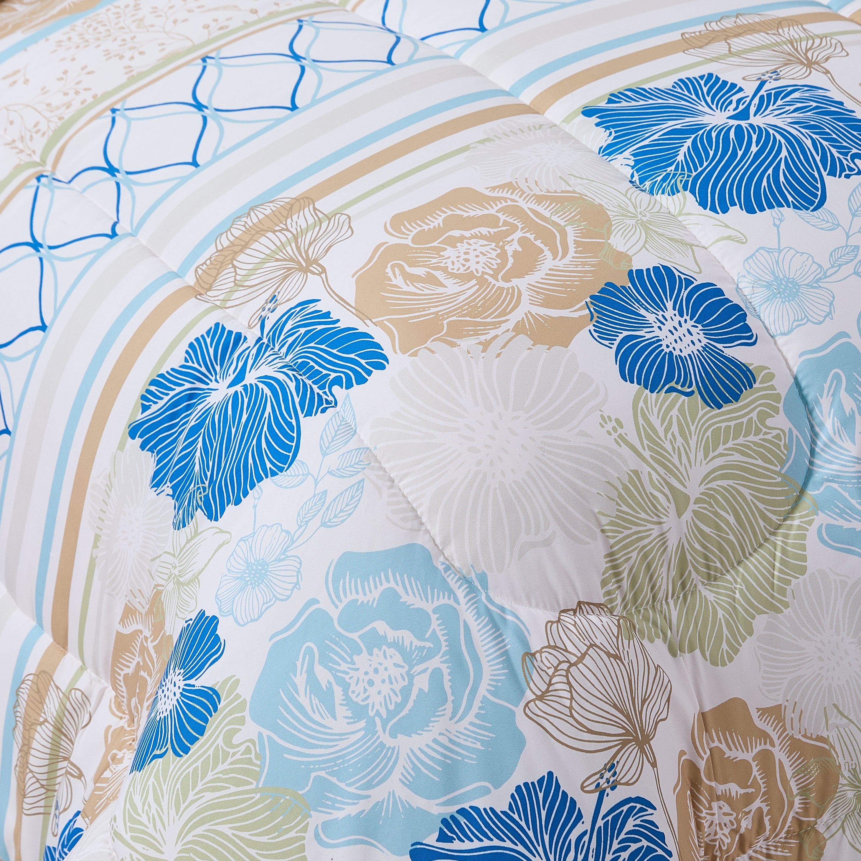 Floral Stripes Printed Bed In a Bag Set