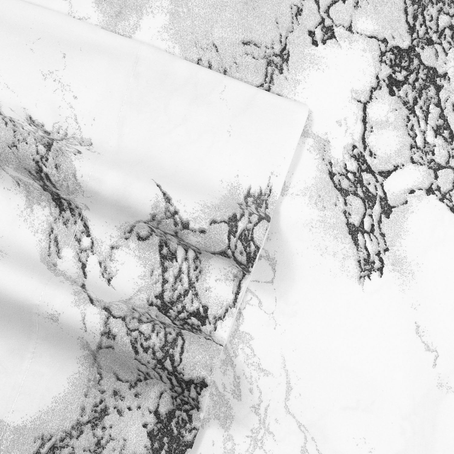 Comforter & Marble Print Sheet Set Sheet Set - Fabric