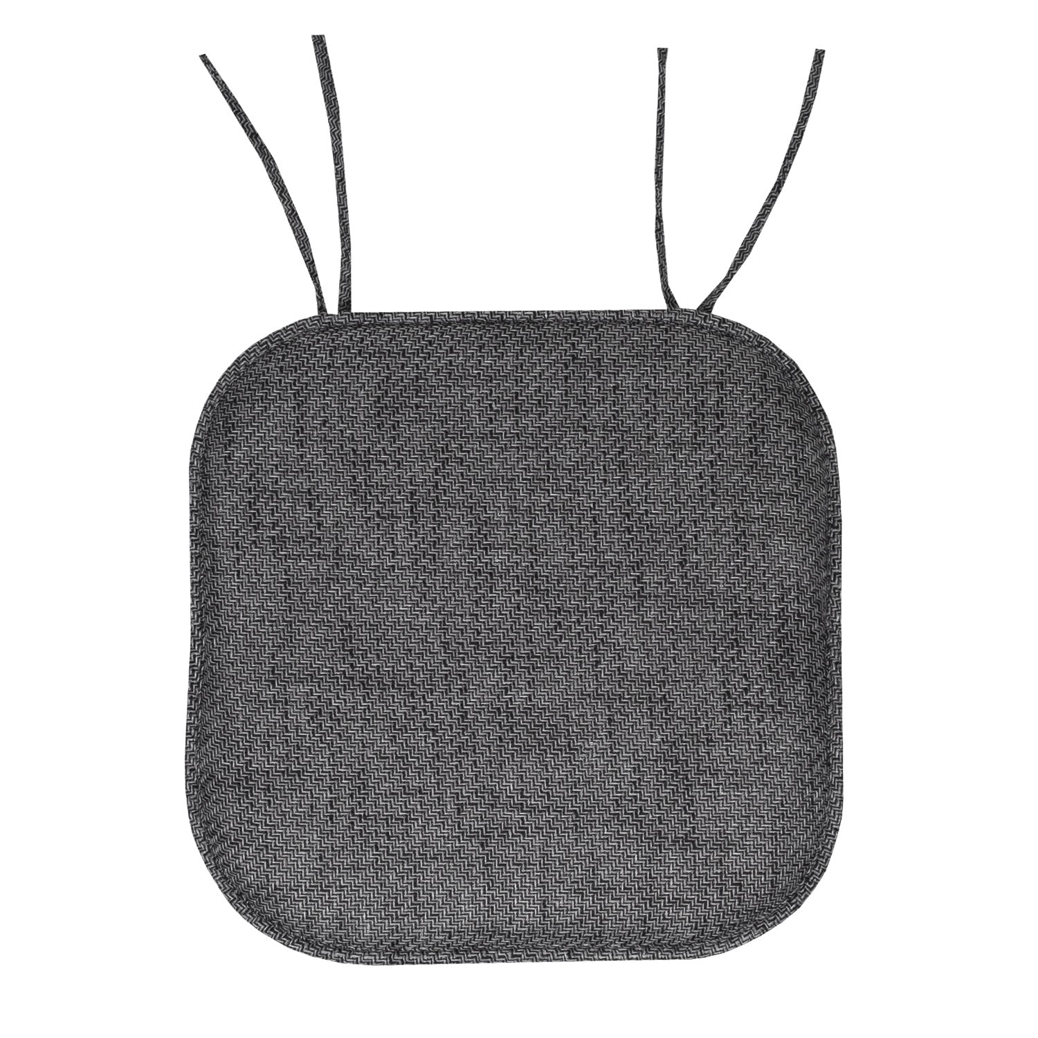 Herringbone Stitch Memory Foam Non-Slip 16" x 16" Chair Cushion Pad with ties