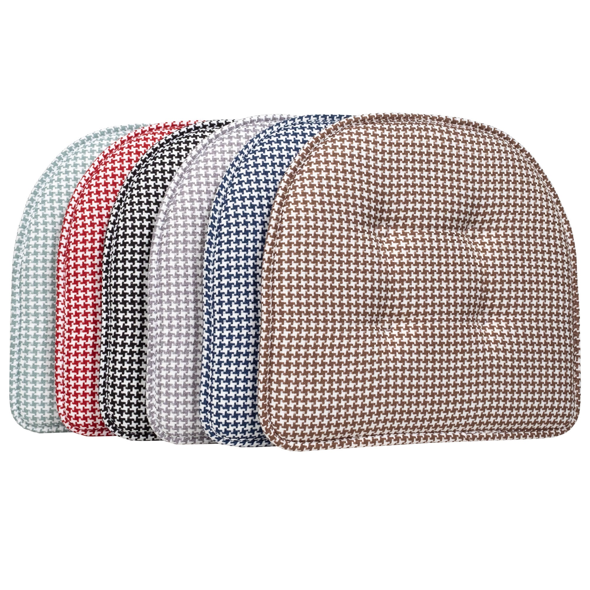 Houndstooth Stitch U Shaped Memory Foam 17" x 16" Chair Cushions