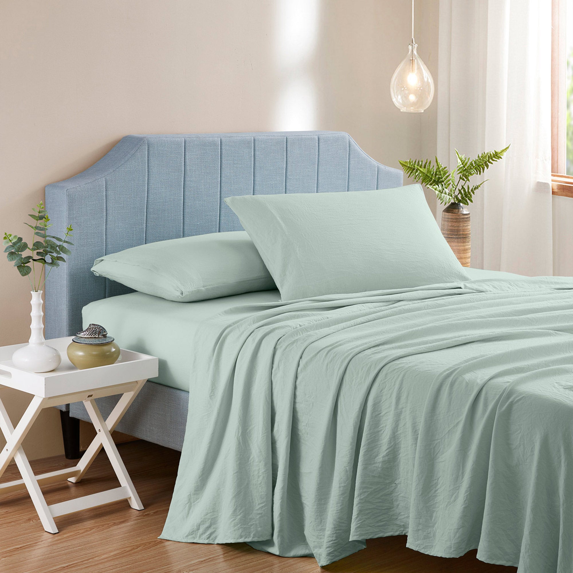 Washed Crinkled Full 4-Piece Sheet Set