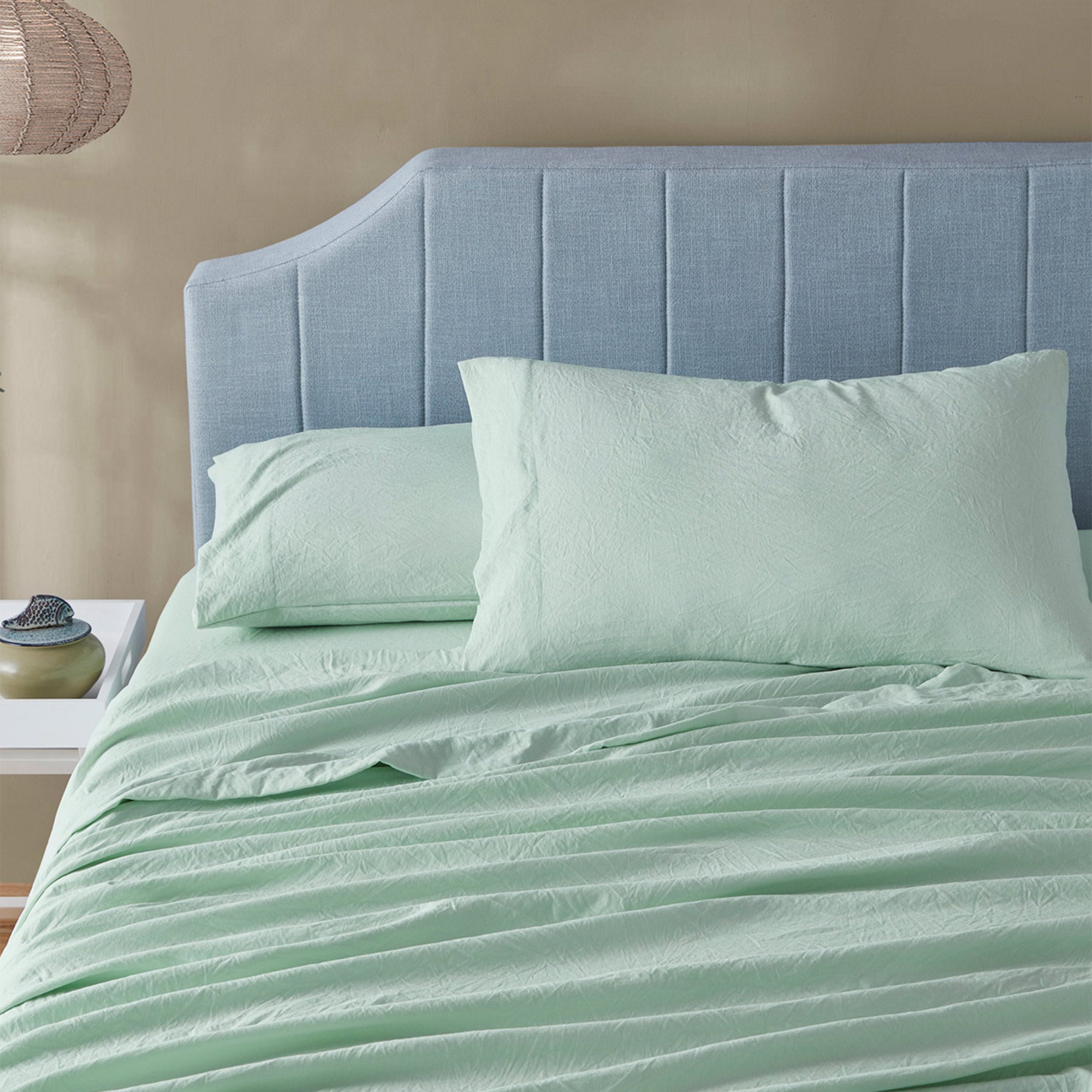 Washed Crinkled Full 4-Piece Sheet Set