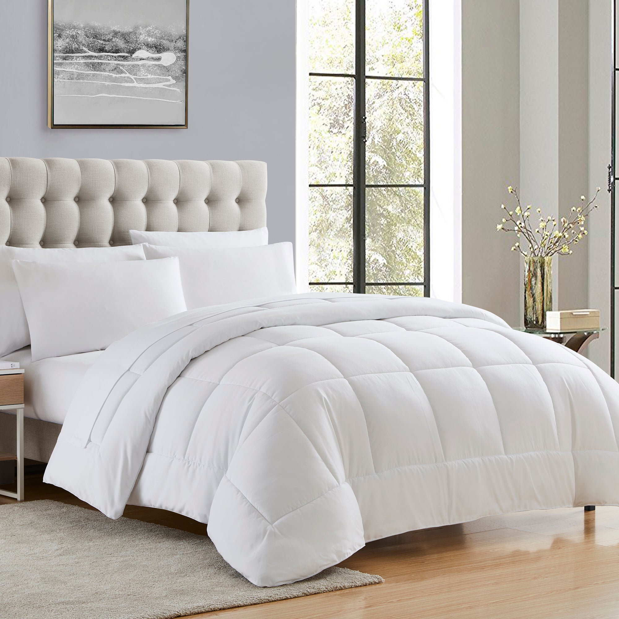 All Season Solid Reversible Down Alternative Comforter
