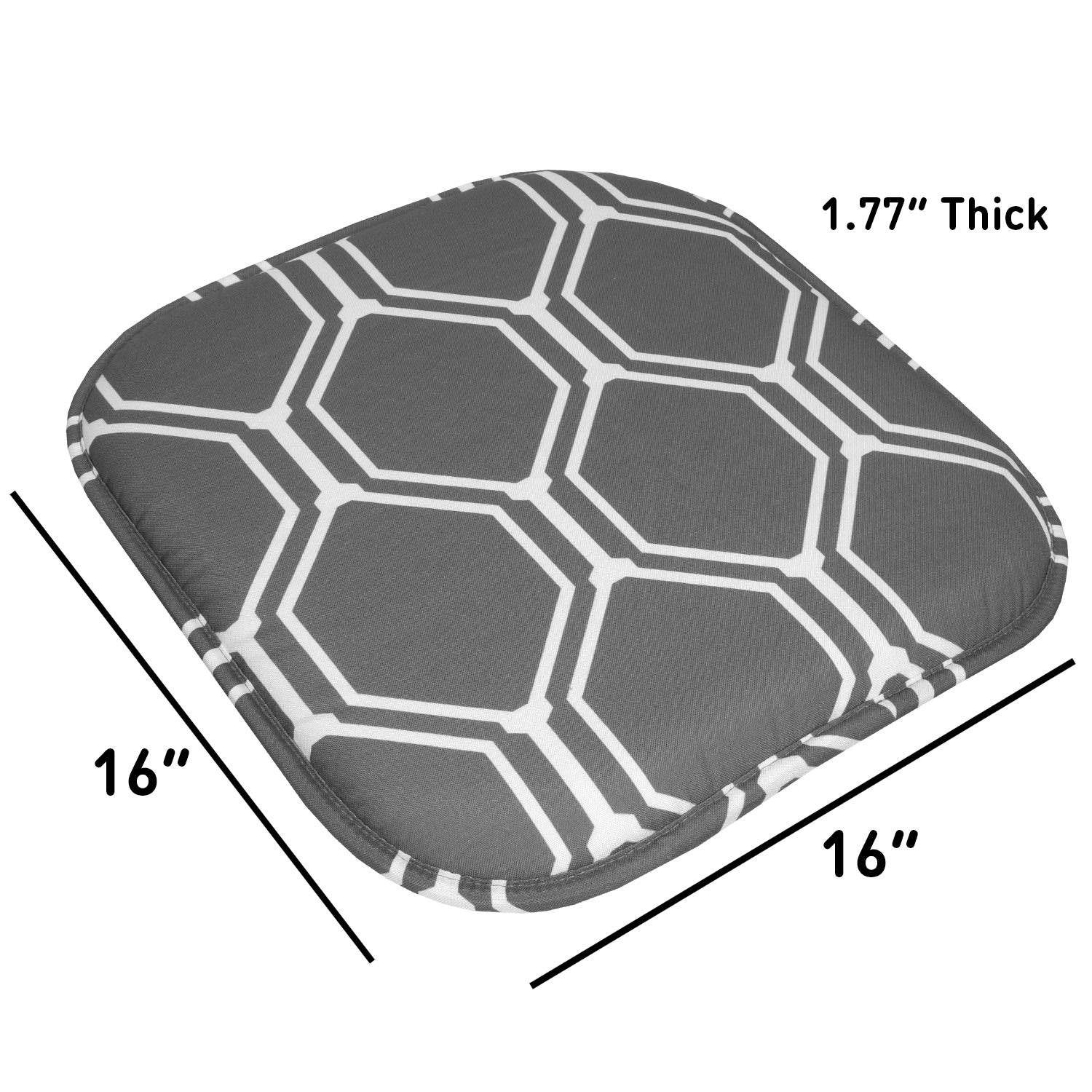 Mirage Chair Cushion Set Gray White - Size