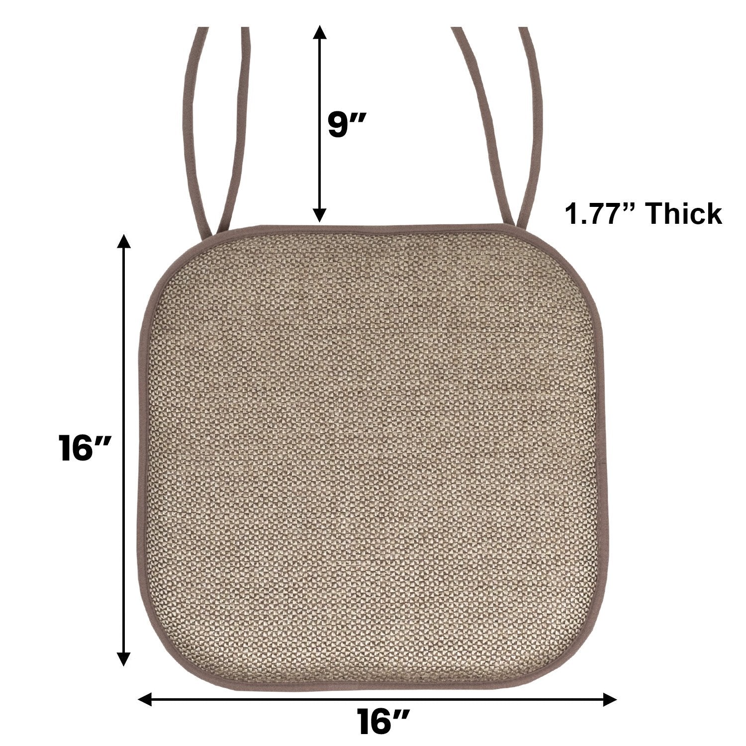 Cameron Chair Cushion Set with Ties Beige Brown - Size