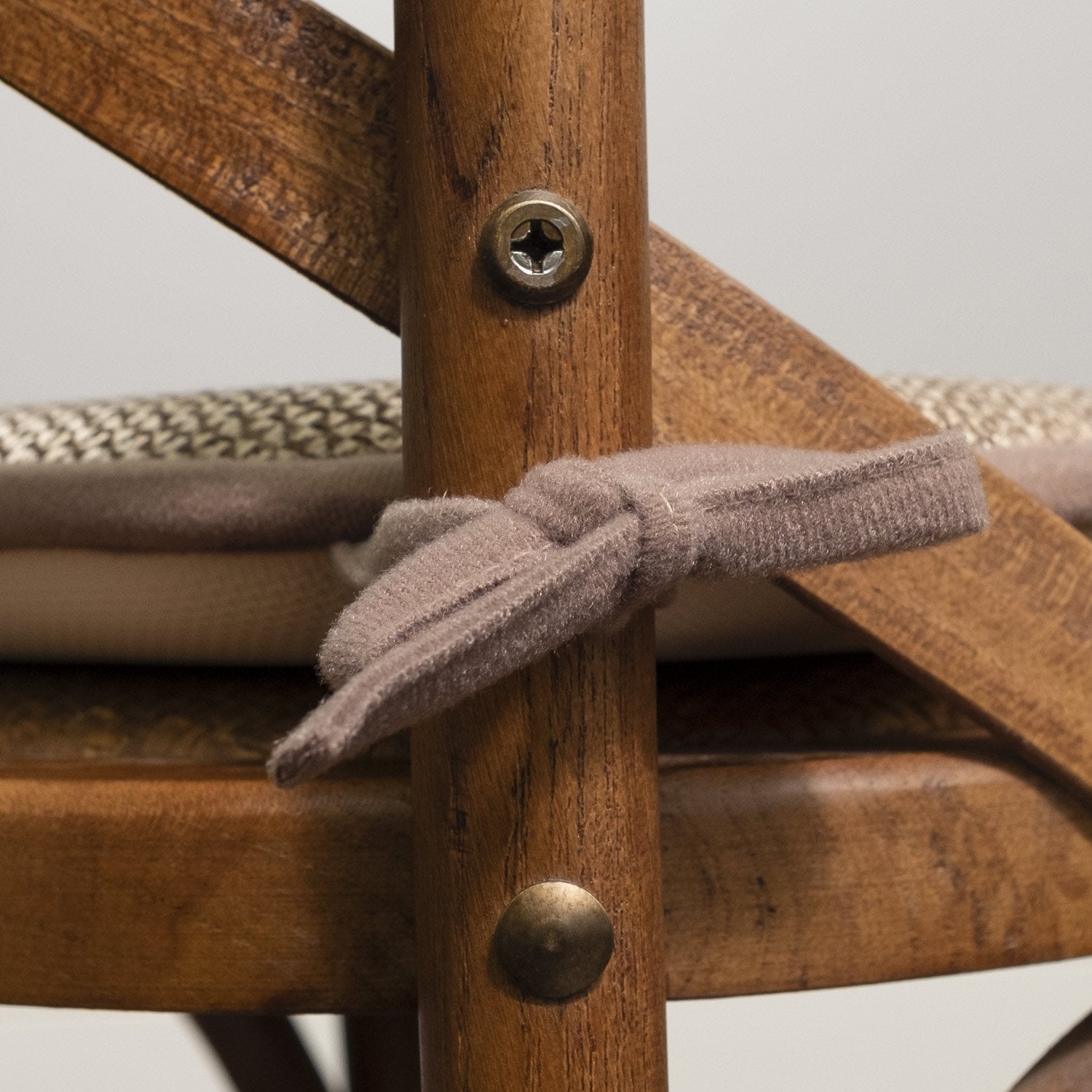 Cameron Chair Cushion Set with Ties Beige Brown - Ties