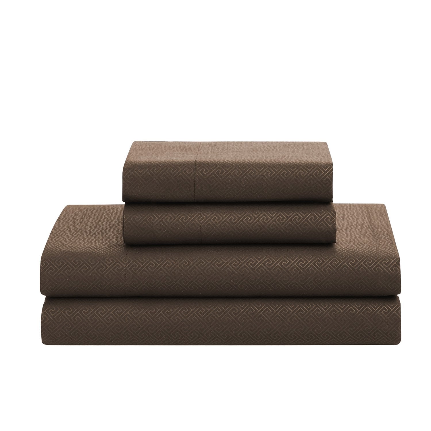 Greek Key 8-Piece Bed In A Bag Comforter Set Chocolate - Sheets