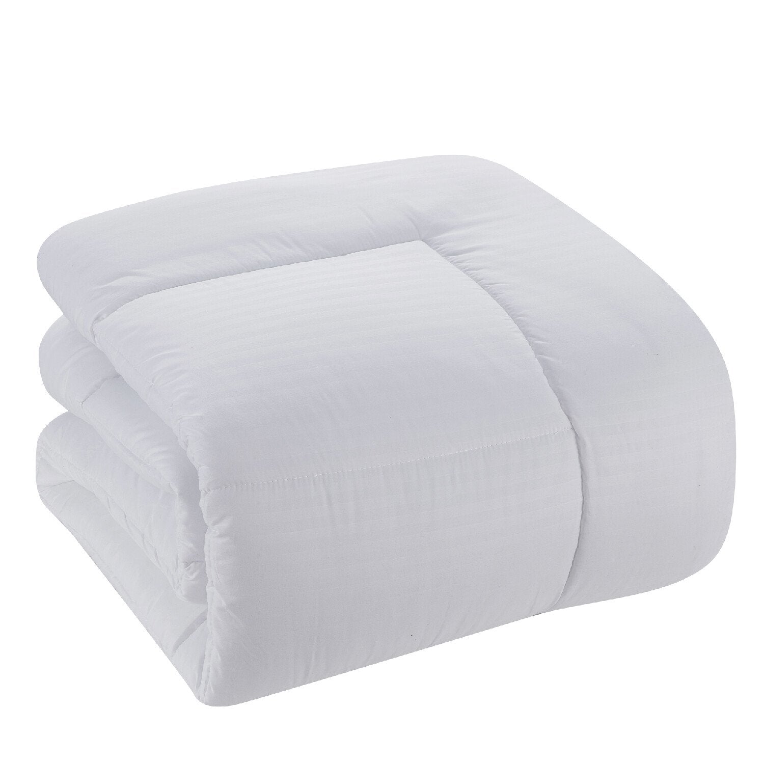 Dobby Stripe 8-Piece Bed In A Bag Comforter Set White - Comforter