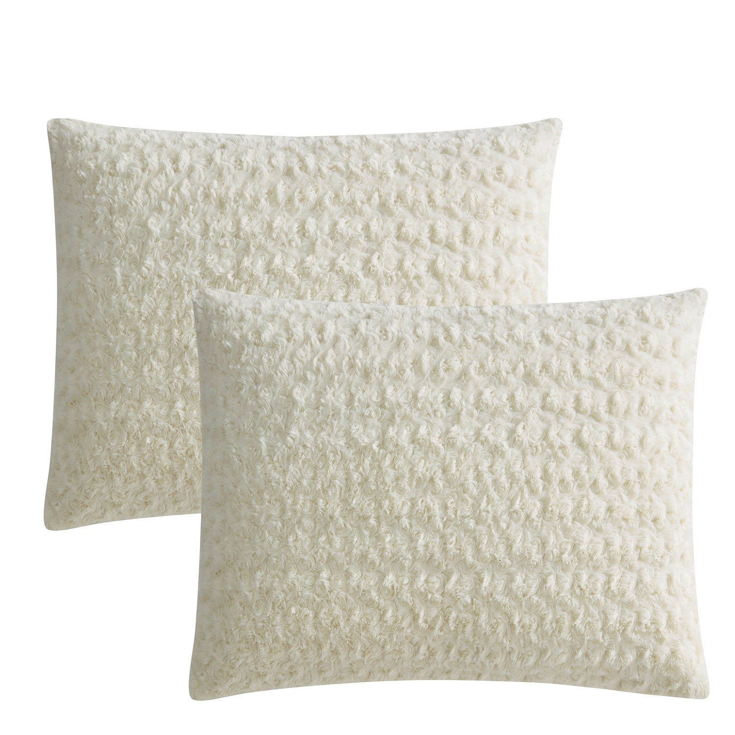 Faux Fur Animal 3-Piece Comforter Set, Cream - Shams