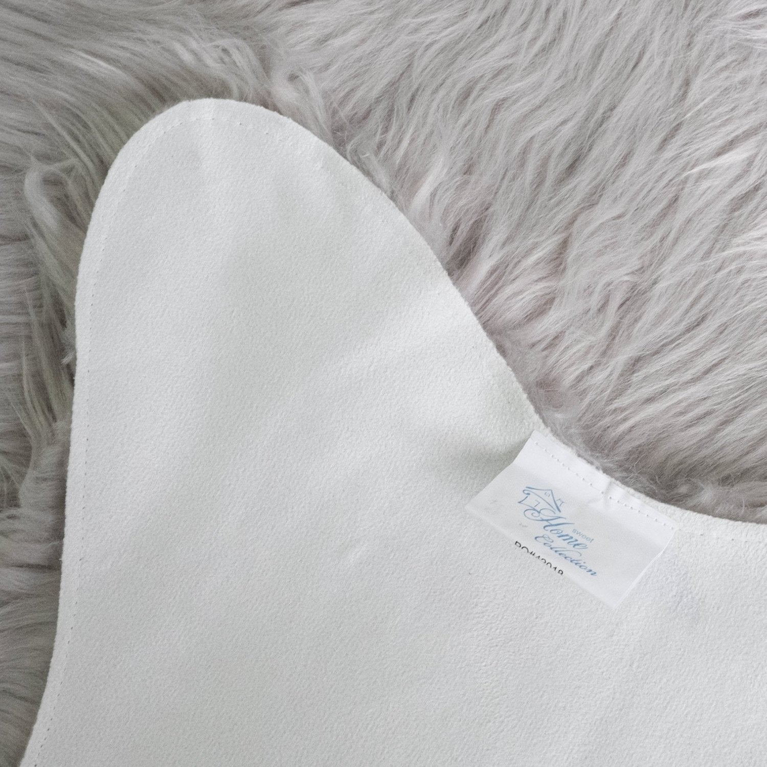 Fluffy Faux Sheepskin Fur Rug Silver - Back