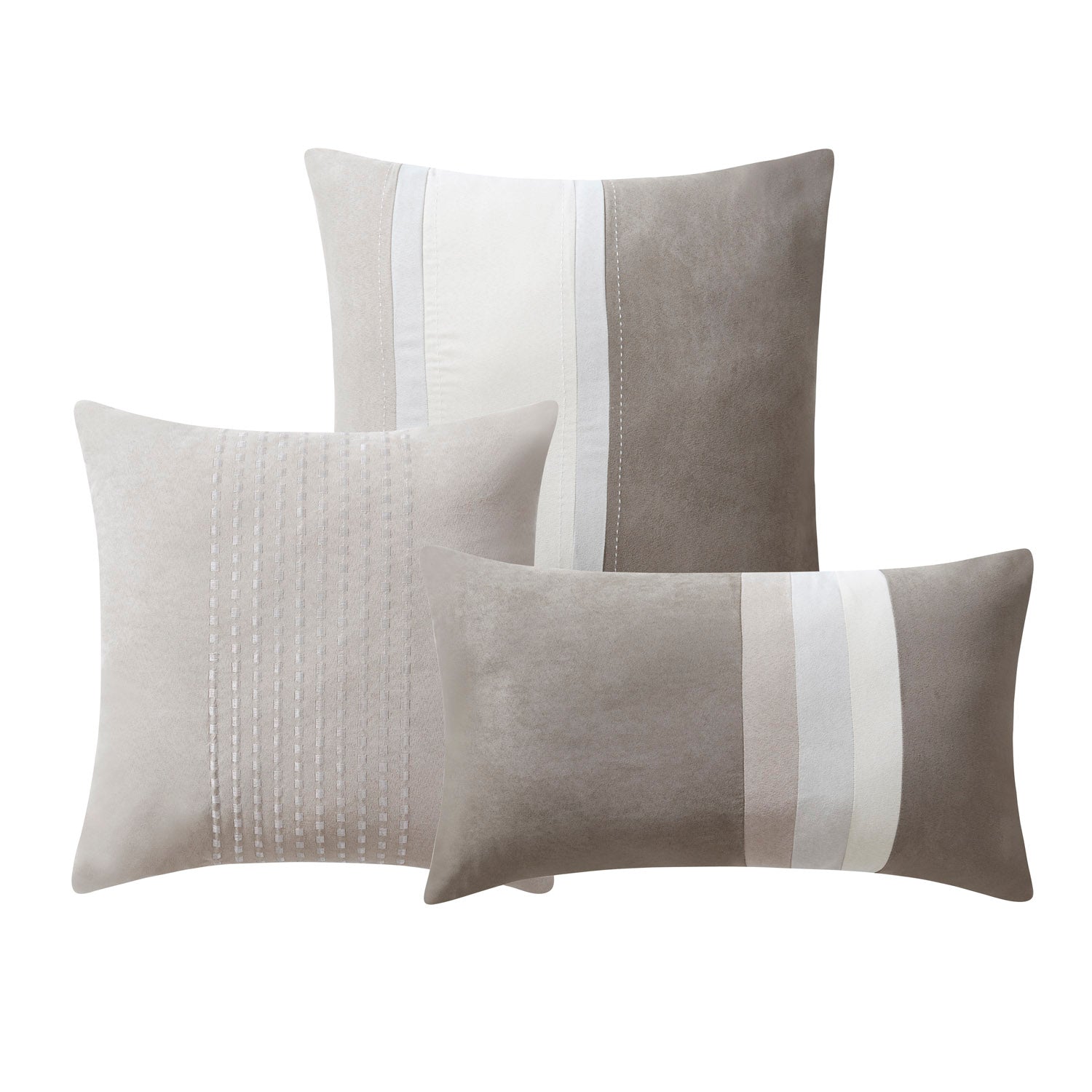 Harvey 7-Piece Suede Bed in a Bag Set, Taupe - Sams