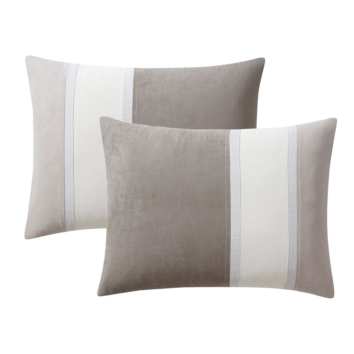 Harvey 7-Piece Suede Bed in a Bag Set, Taupe - Pillowcases