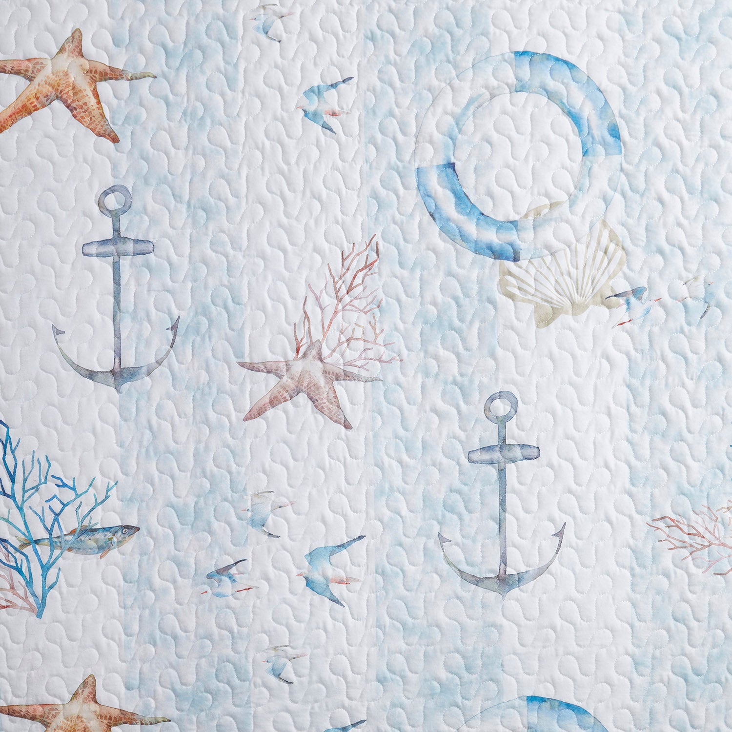 Printed 3-Piece Quilt Set, Ocean Breeze - Fabric