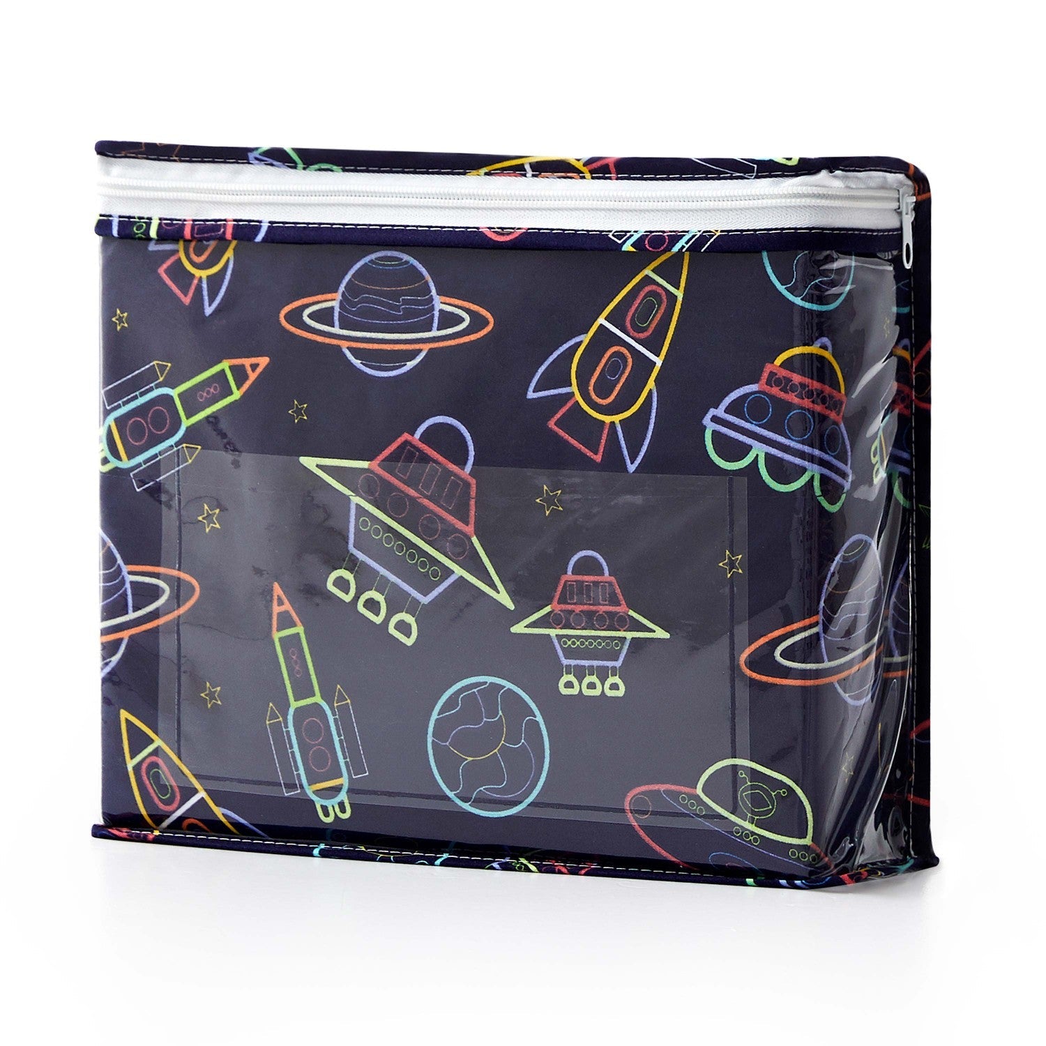 Printed Kids Bed Sheet Set (Neon Space) - Package