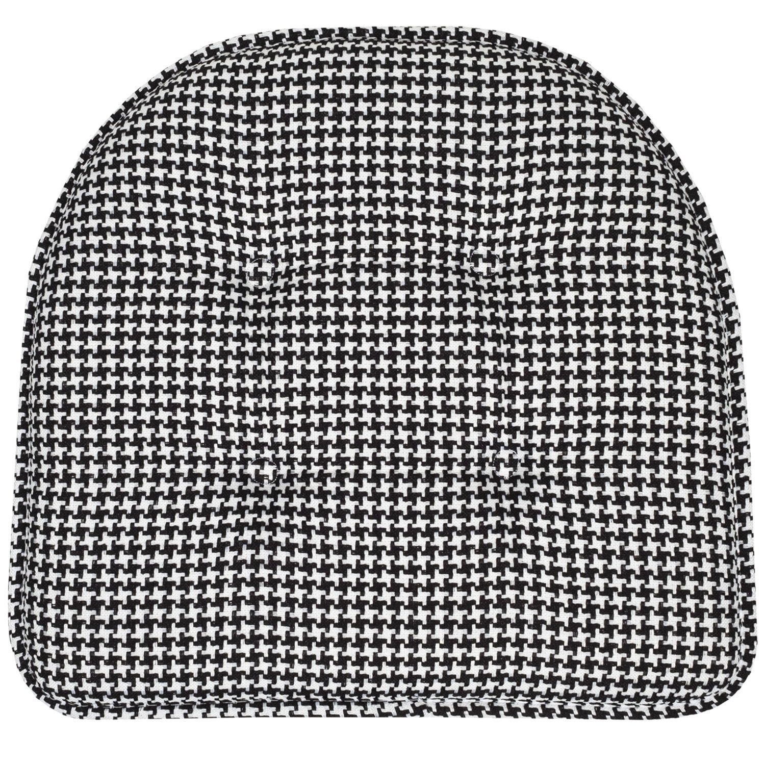 Houndstooth U-Shape Chair Cushion Set Black - Top