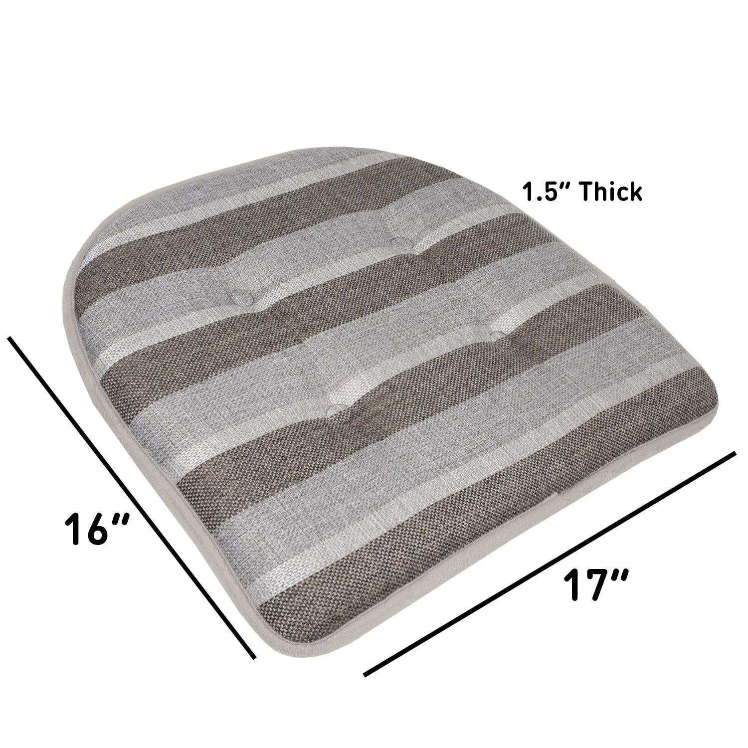 Bradford U-Shape Chair Cushion Set Silver Brown - Size
