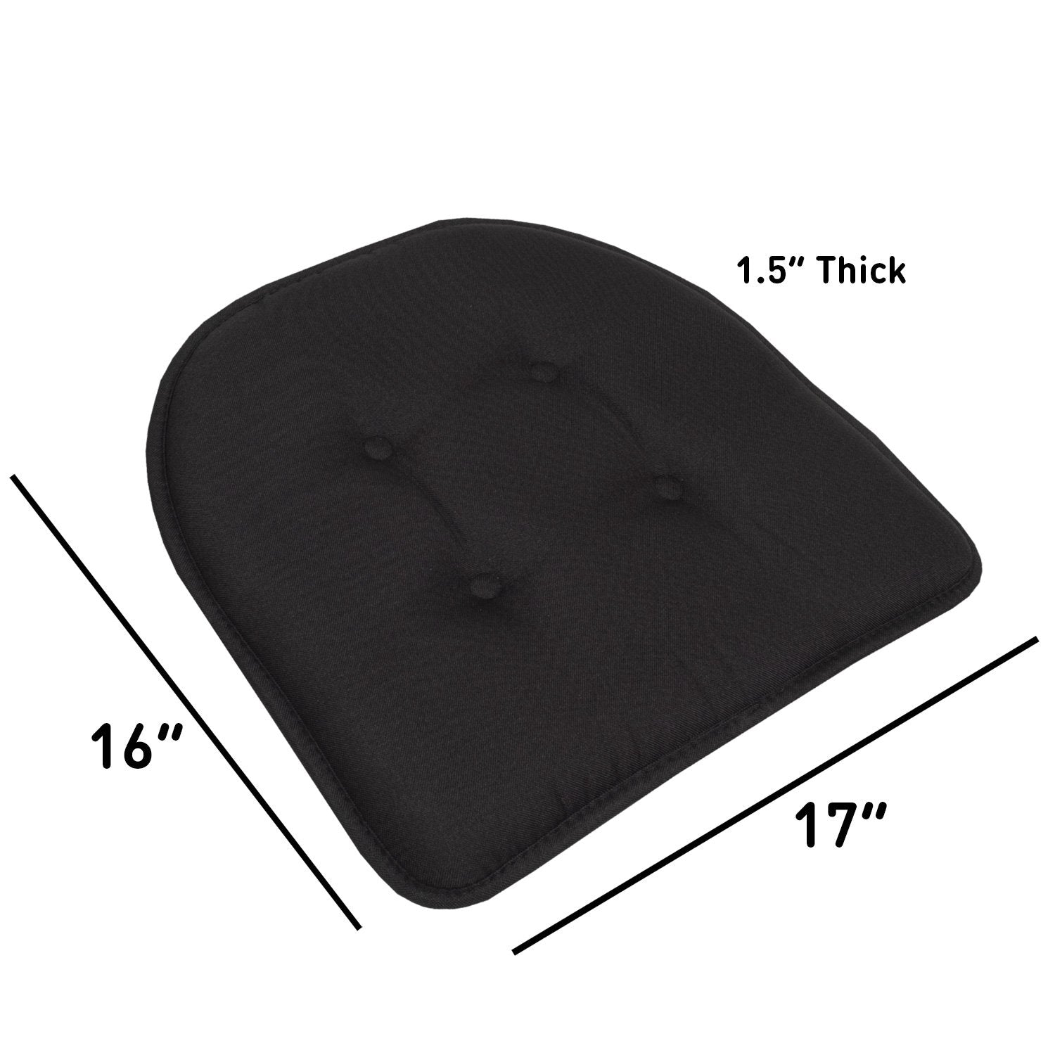U-Shape Chair Cushion Set Black - Size