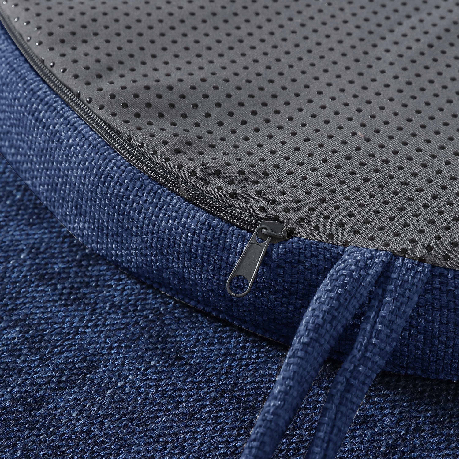 U Shape Molded Chair Cushions With Ties Navy - Back