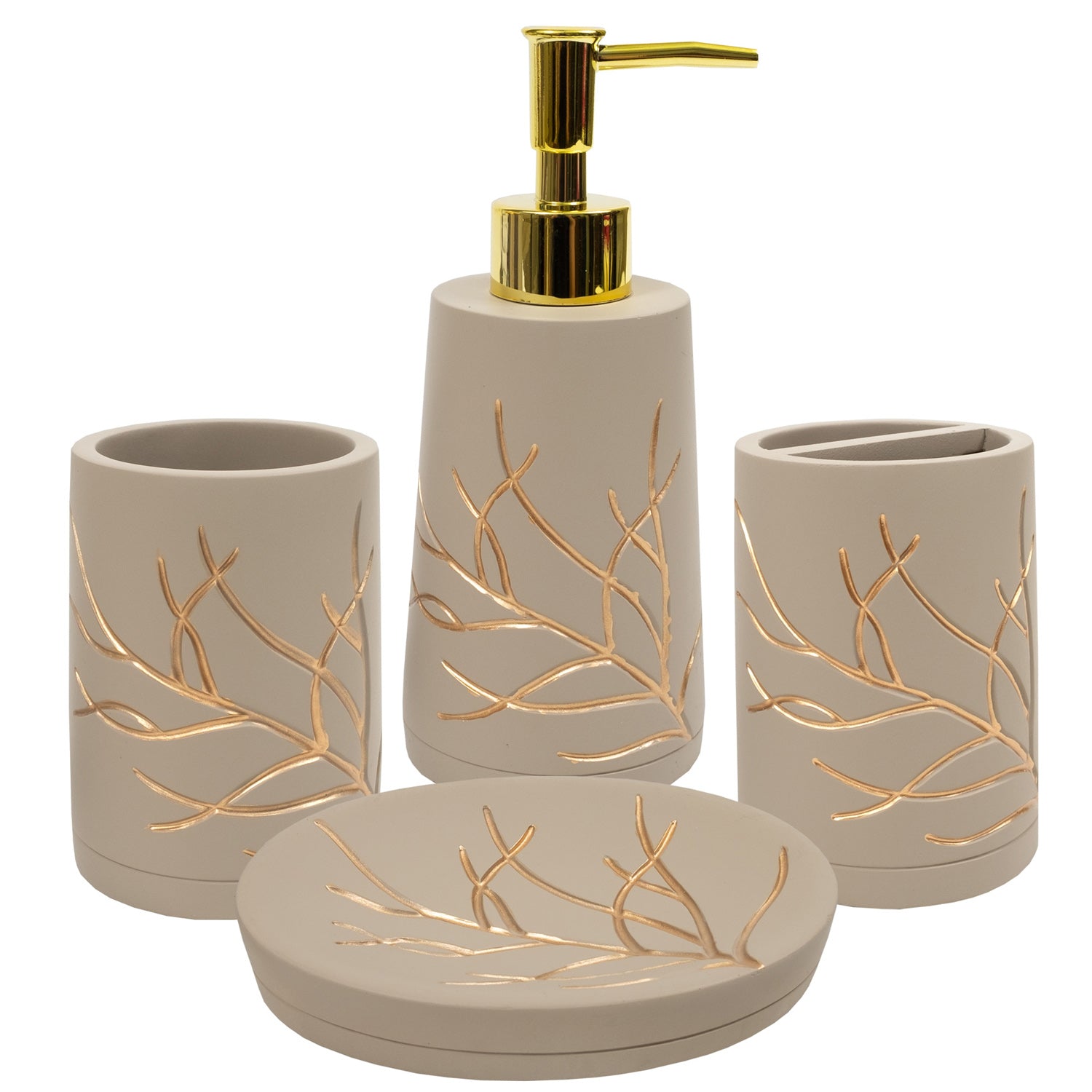 Branches Bathroom Accessory Set 4-Piece Set