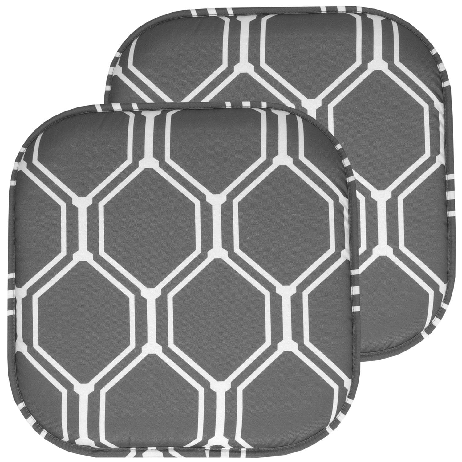 Mirage Chair Cushion Set Gray White 2-Pack