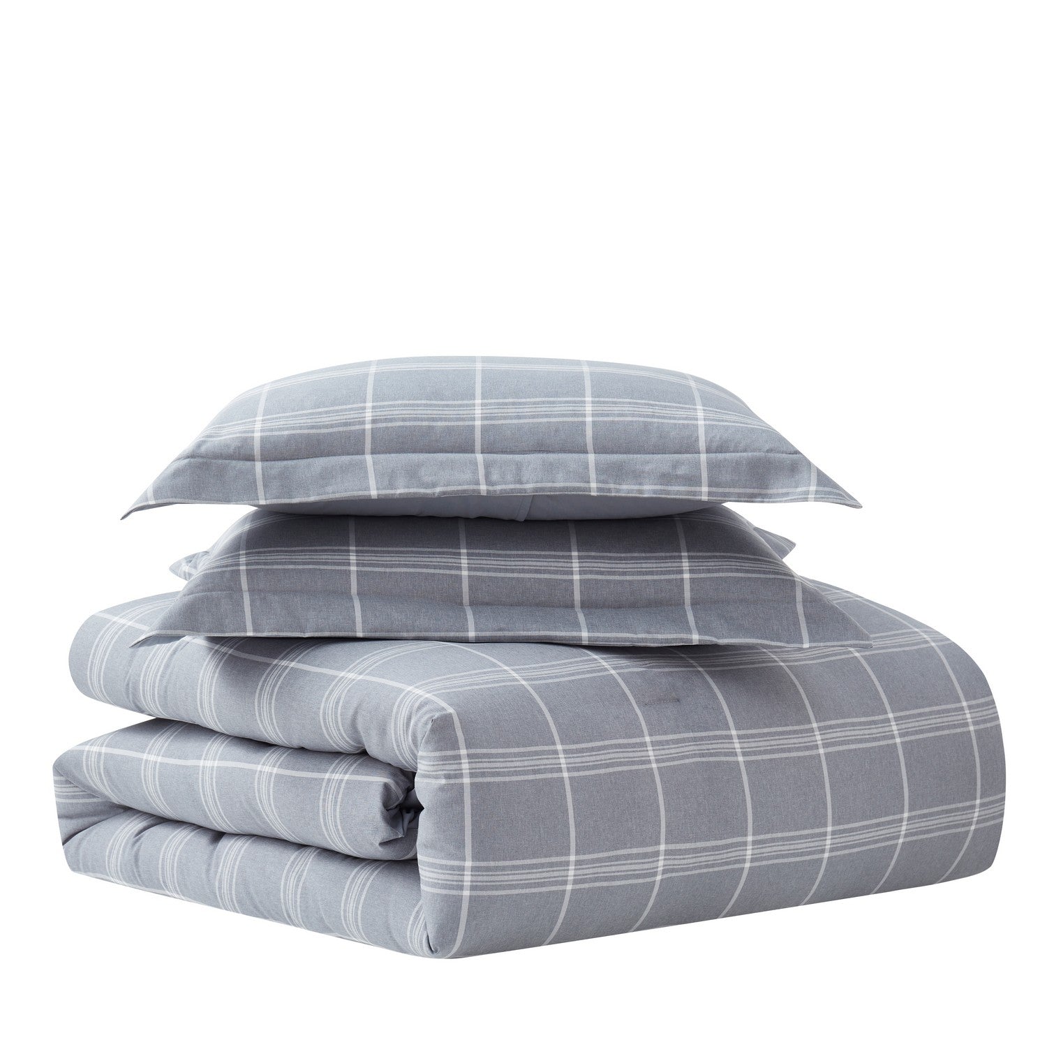 Chambray 7-Piece Bed In A Bag Set Plaid Fold