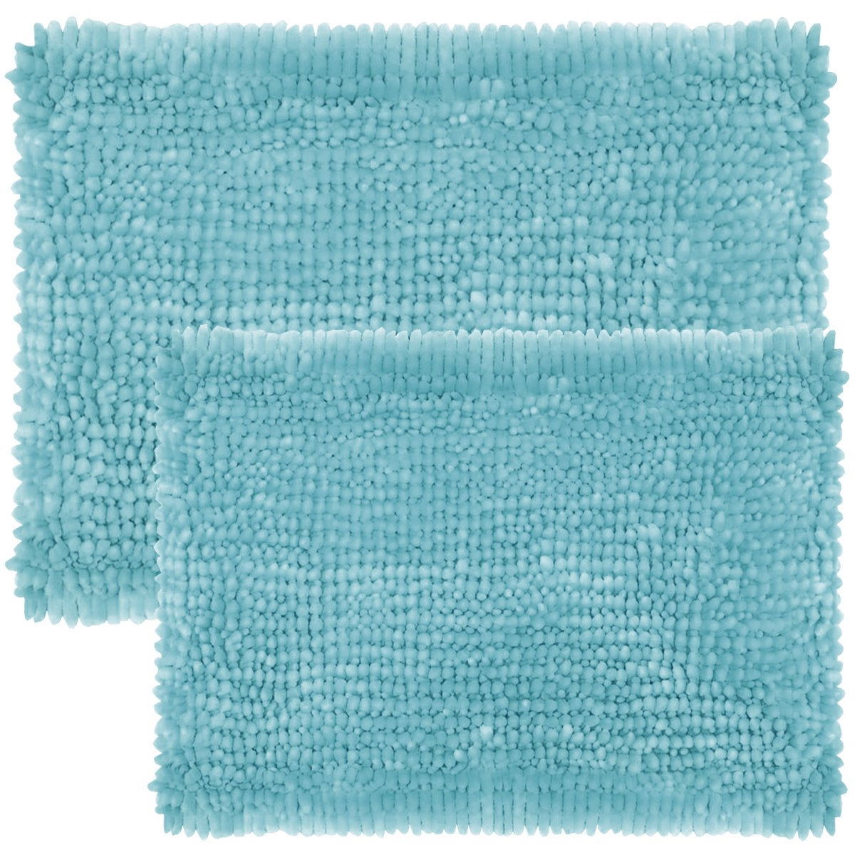 Chenille Noodle Bathroom Mat Set Aqua