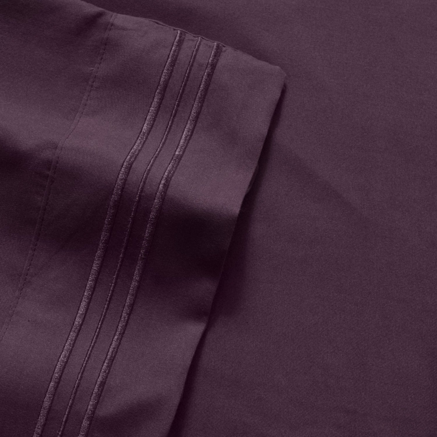 Classic 4-Piece Bed Sheet Set (Eggplant) - Fabric
