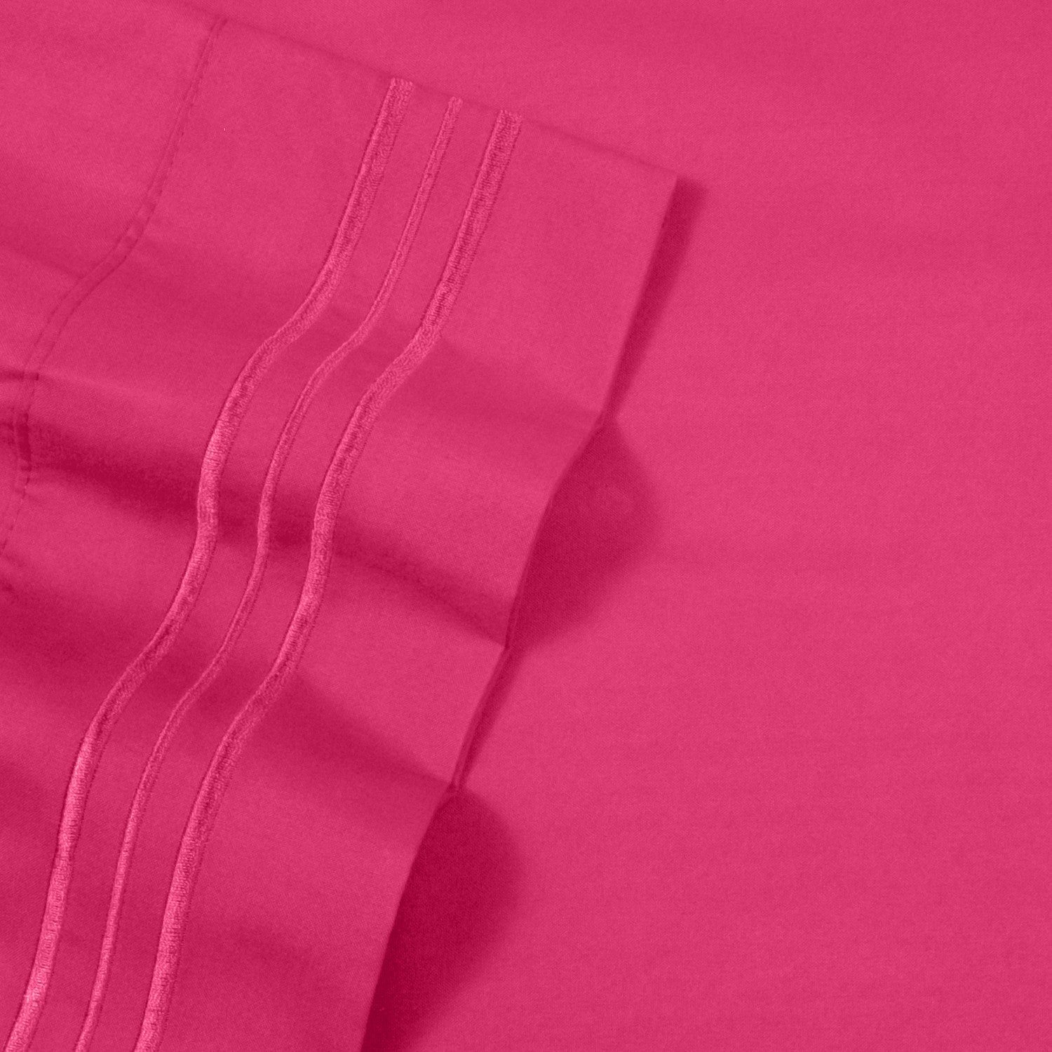 Classic 4-Piece Bed Sheet Set (Fuchsia) - Fabric