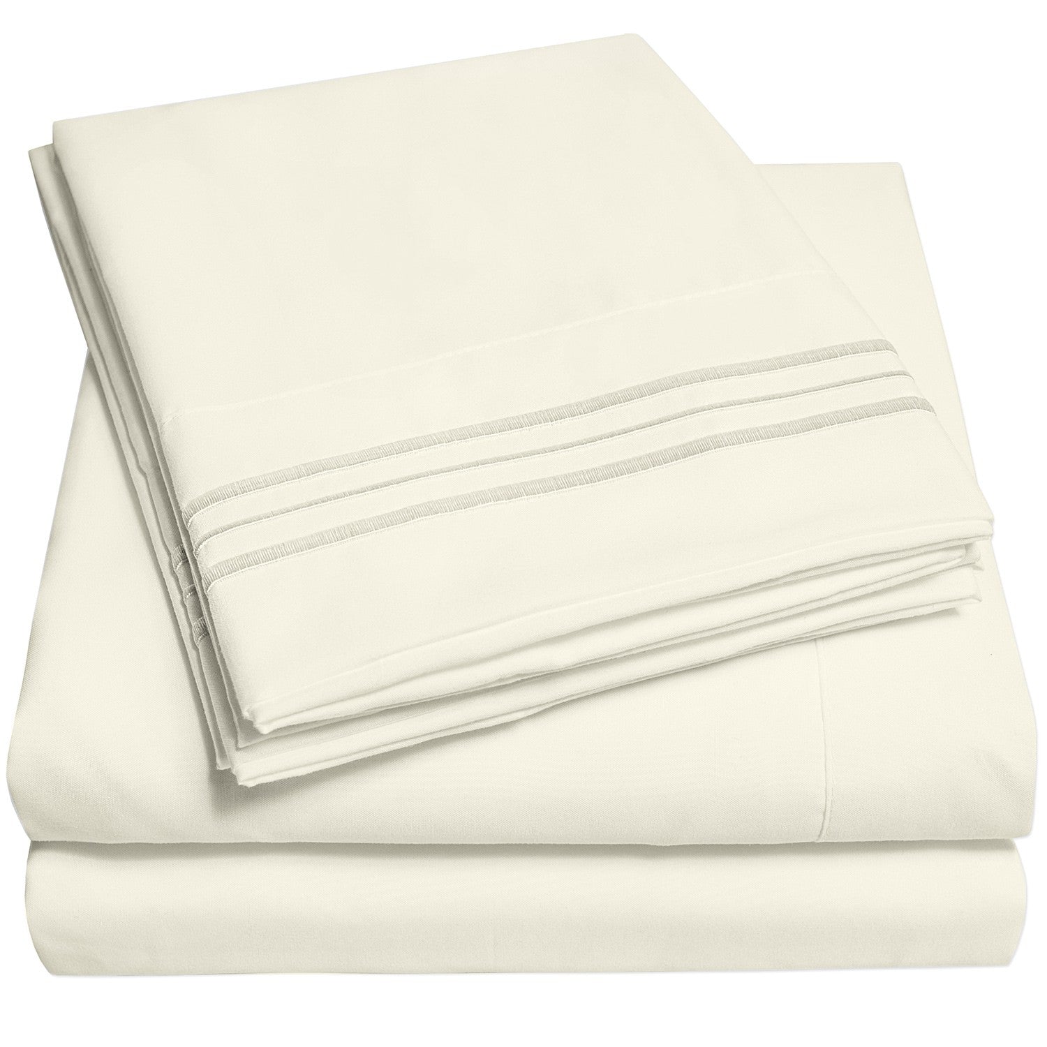 Classic 4-Piece Bed Sheet Set (Ivory) - Folded