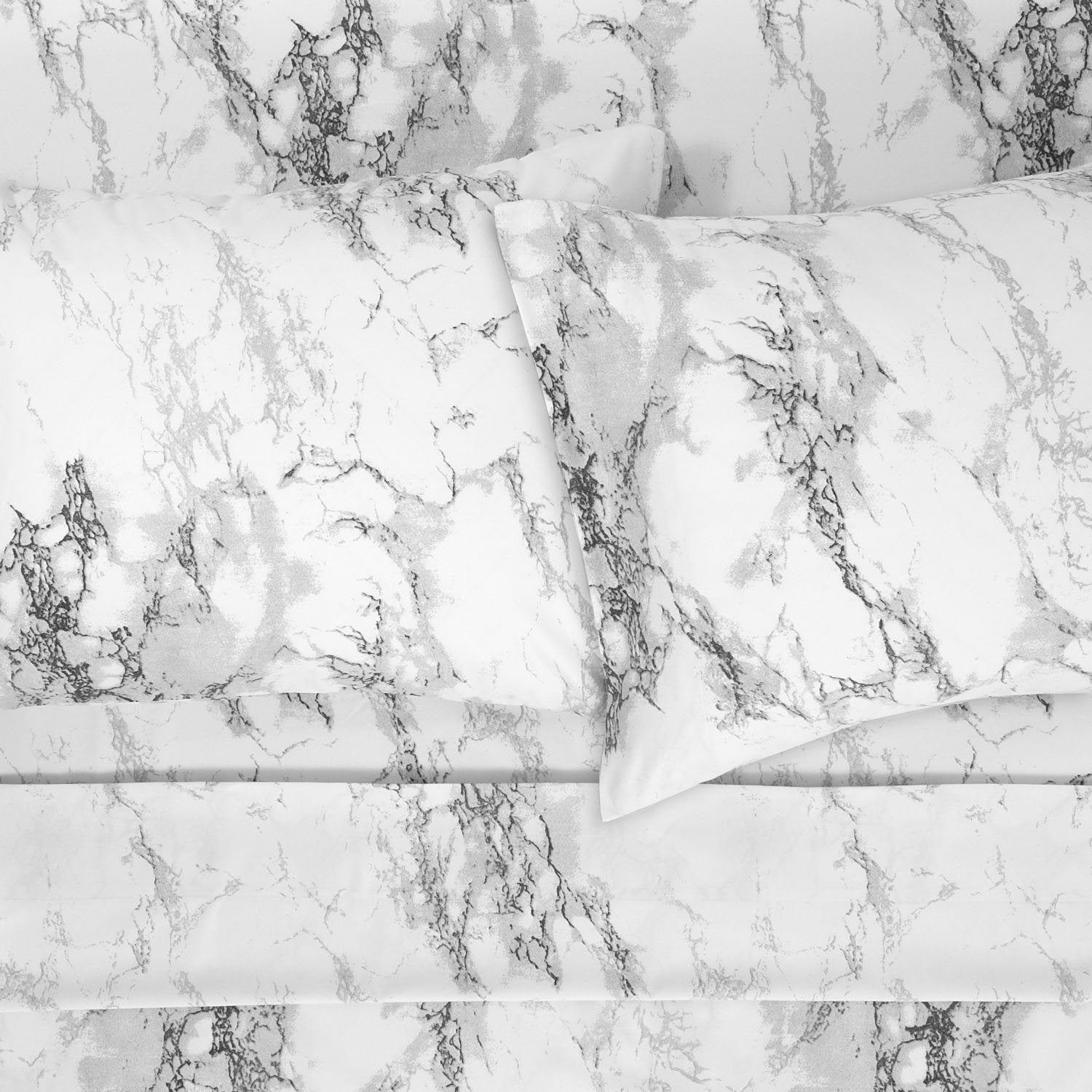 Classic 4-Piece Bed Sheet Set Marble - Top