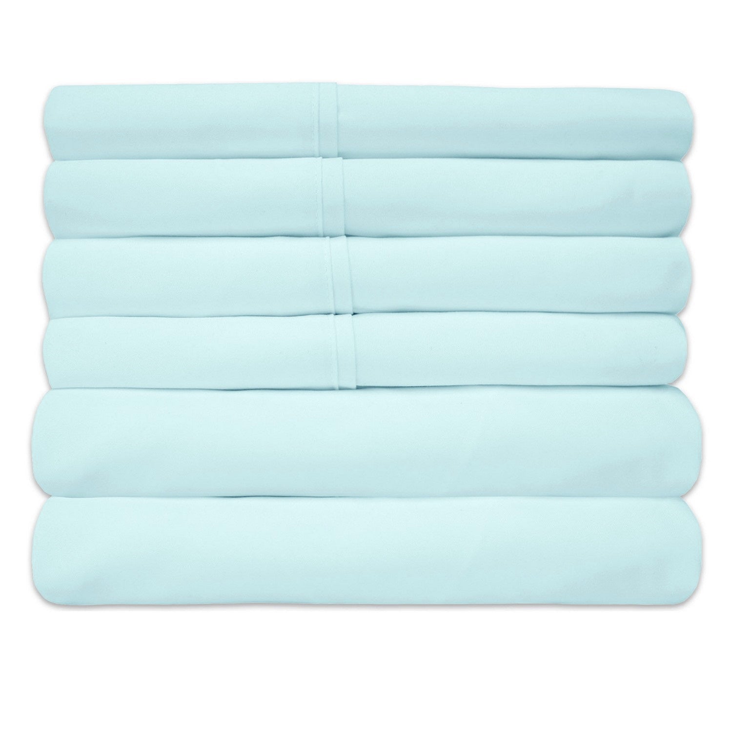 Deluxe 6-Piece Bed Sheet Set (Aqua) - Folded 2
