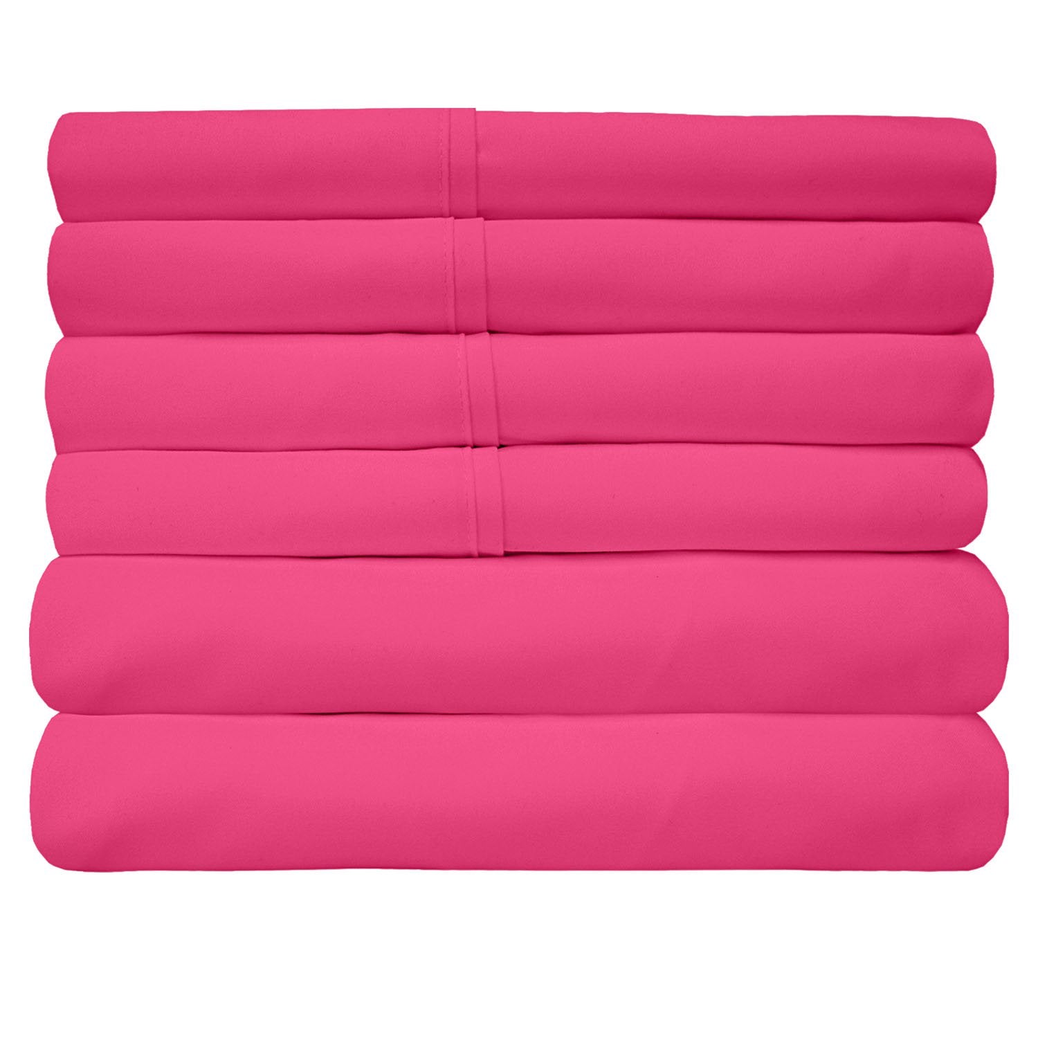 Deluxe 6-Piece Bed Sheet Set (Fuchsia) - Folded 2