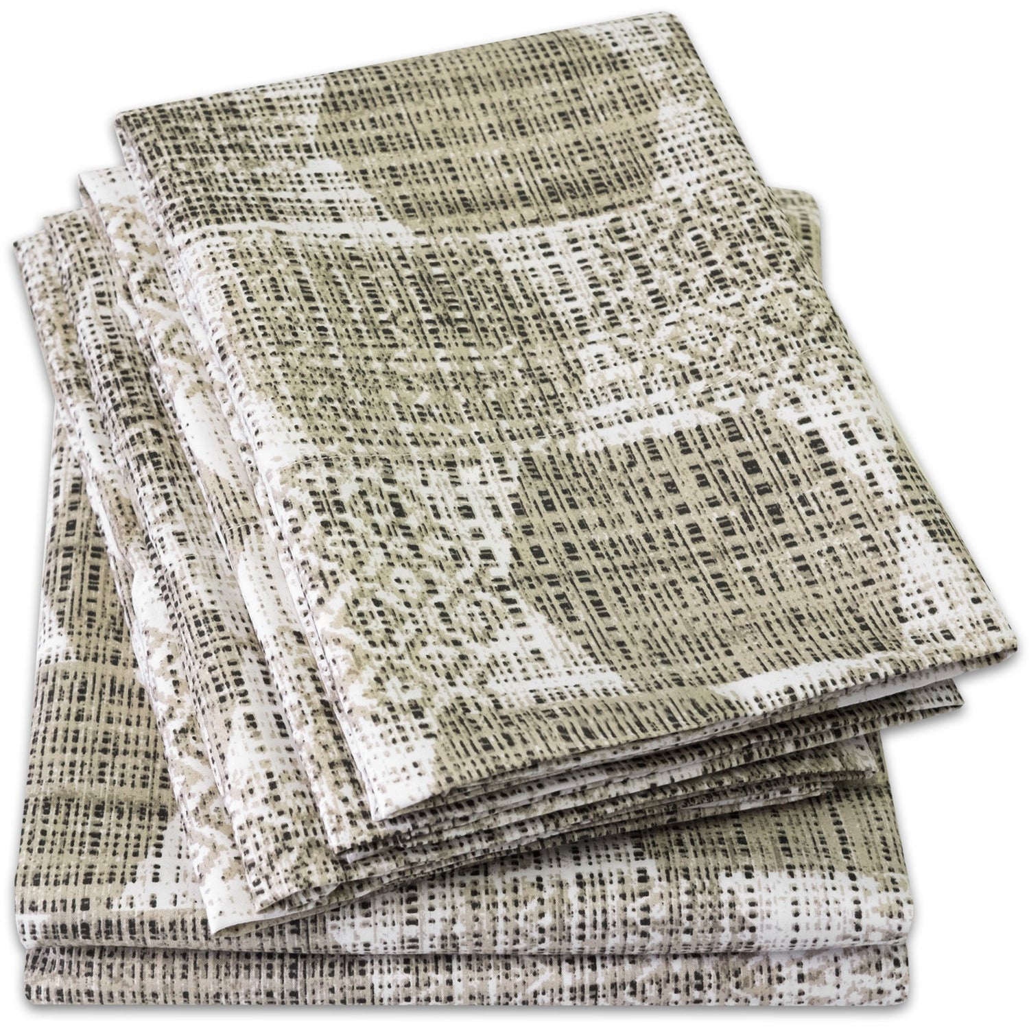 Deluxe 6-Piece Bed Sheet Set (Monaco Taupe) - Folded