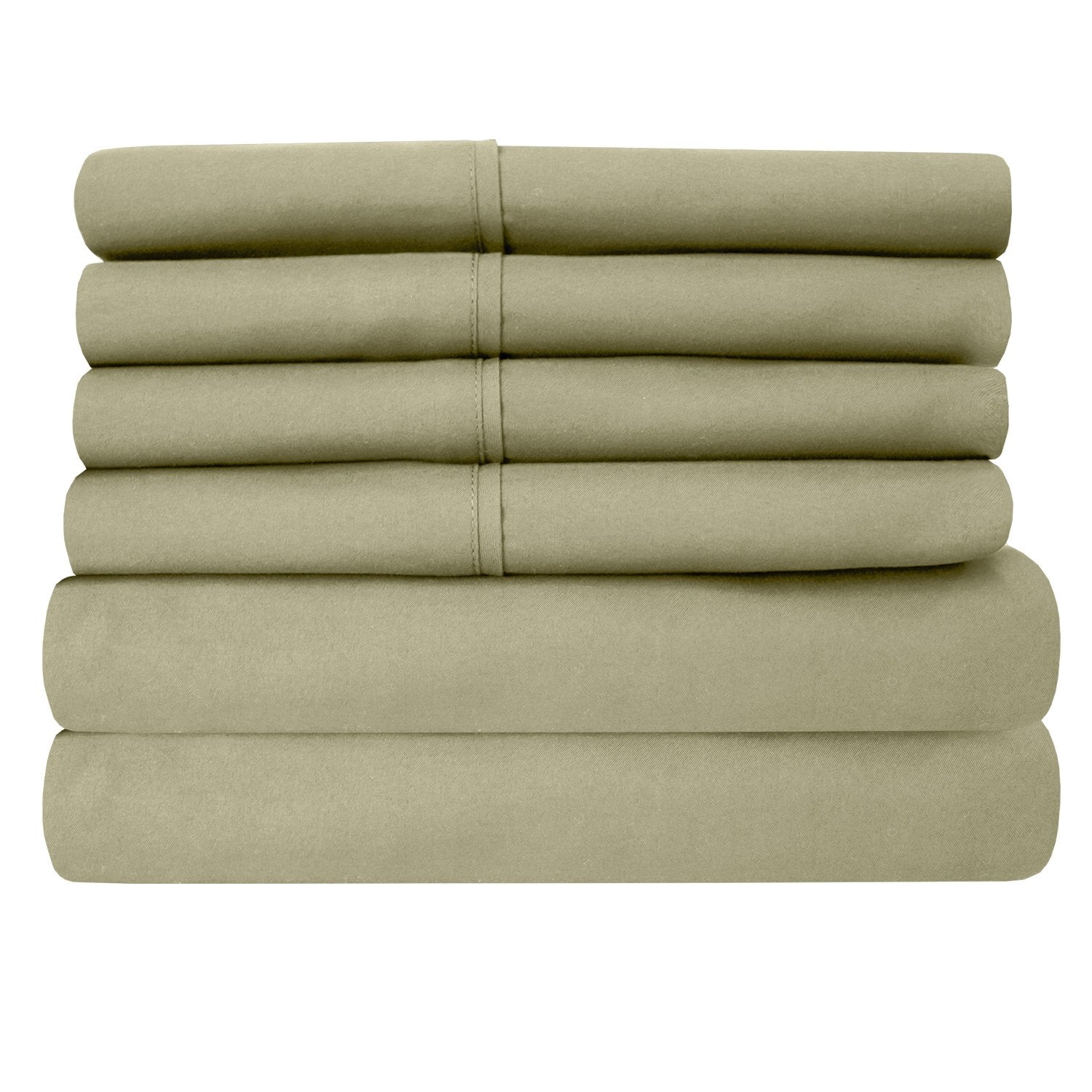 Deluxe 6-Piece Bed Sheet Set (Sage) - Folded 2