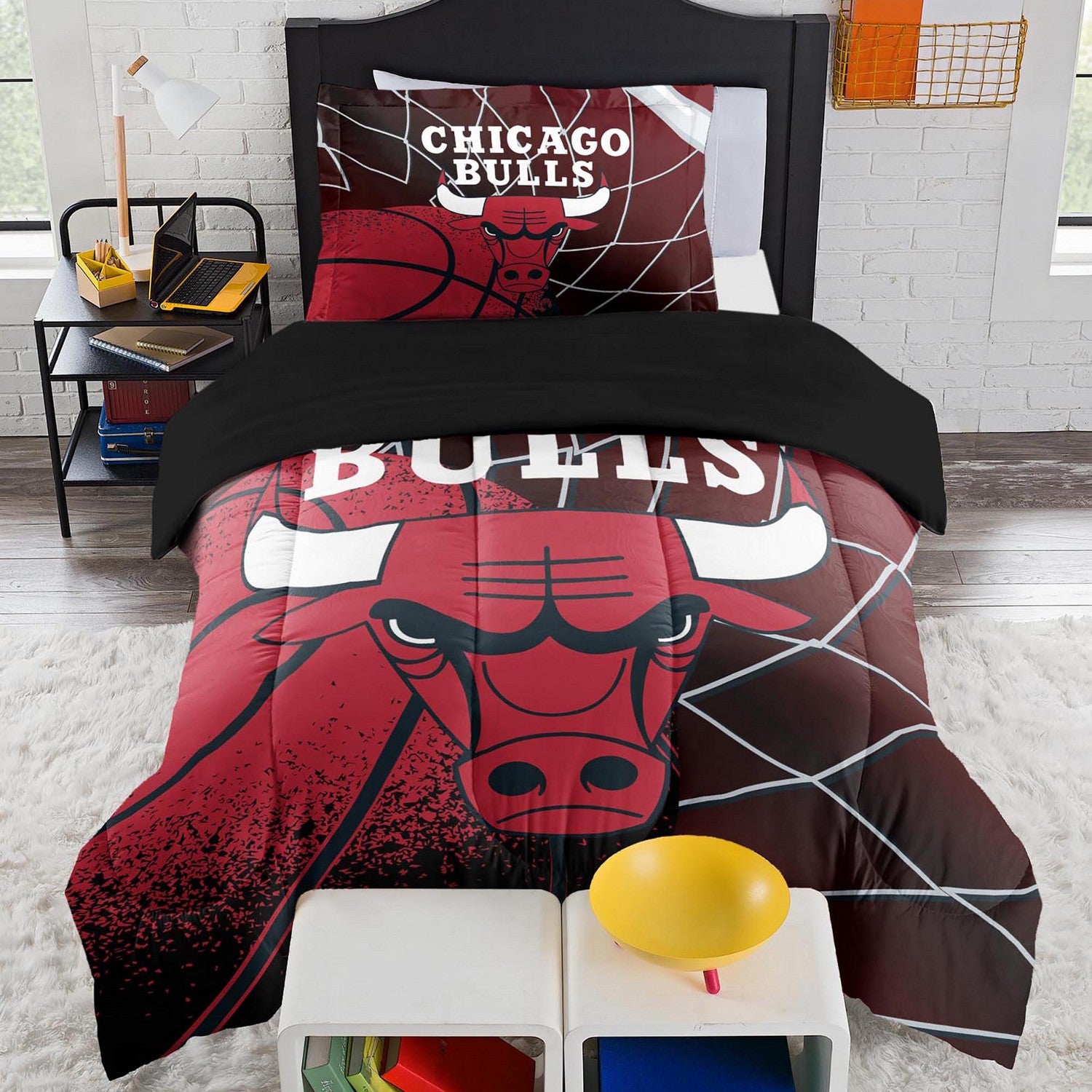NBA Comforter Sham Set Chicago Bulls Front