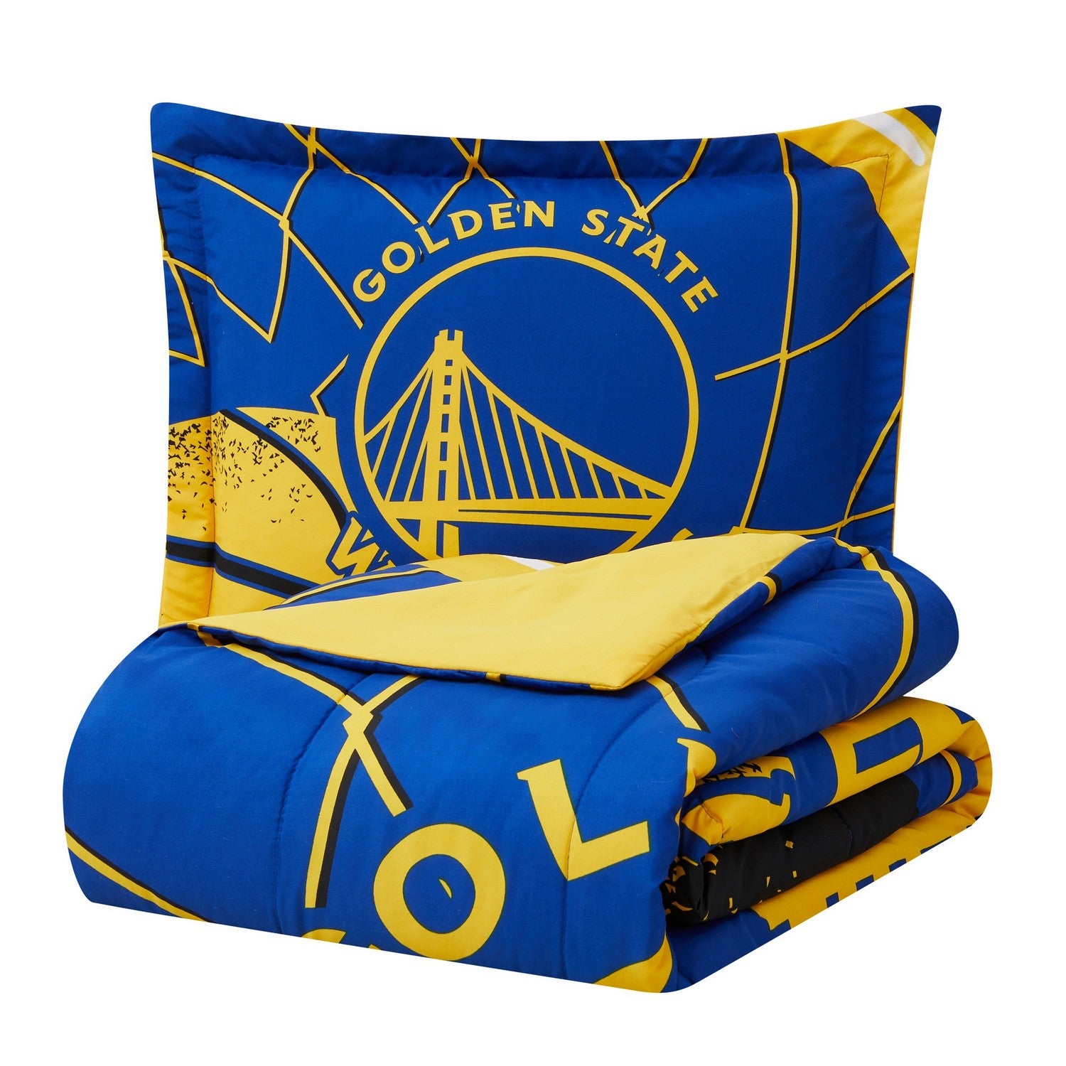 NBA Comforter Sham Set Golden State Warriors Folded