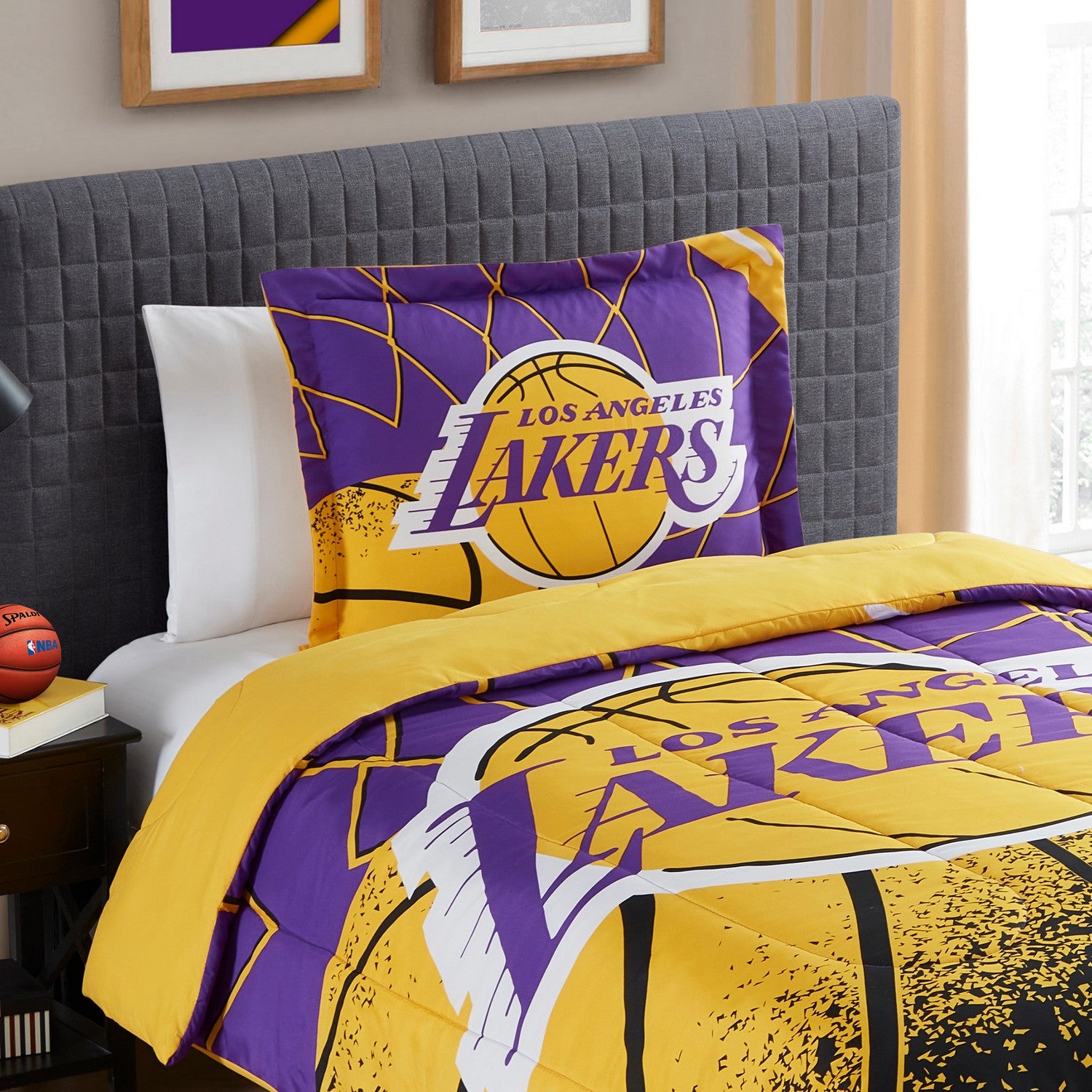 NBA Comforter Sham Set Los Angeles Lakers Zoom