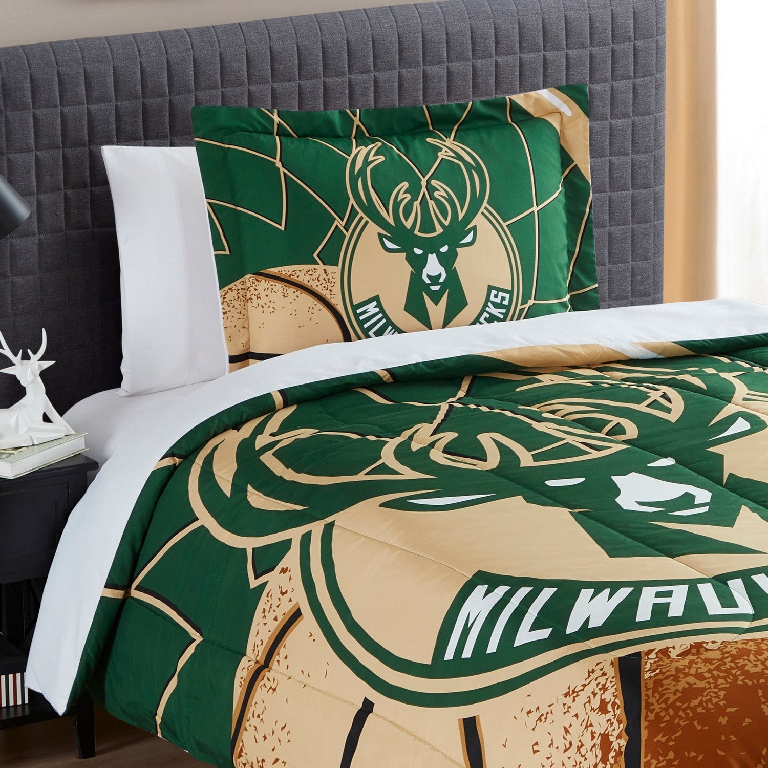 NBA Comforter Sham Set Milwaukee Bucks Zoom